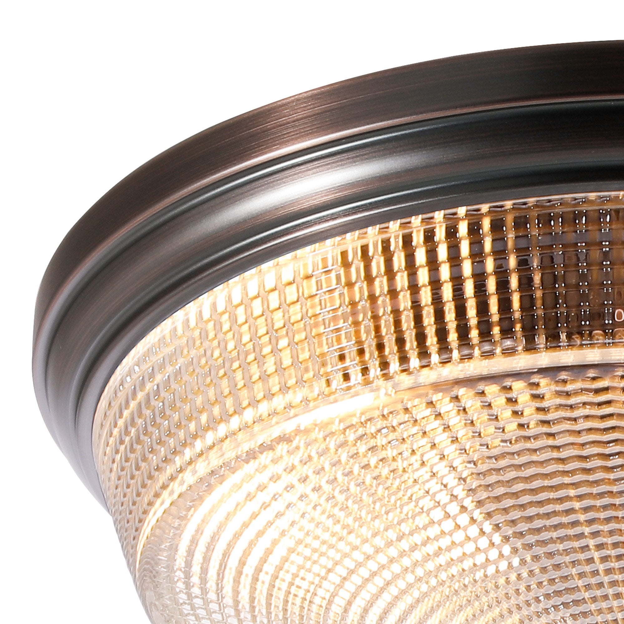 Fabula Antlers 2 Light Flush Light - Bronze & Prismatic Glass - IP44