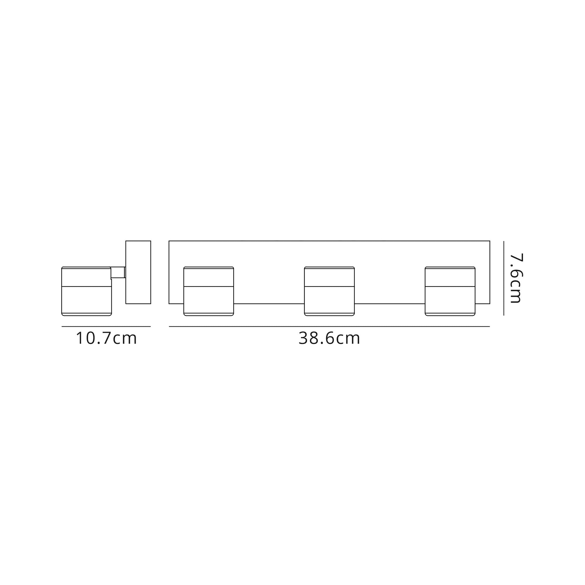 Fabula Lonsdale 3 Light Adjustable LED Flush Light - Sand Black - IP44