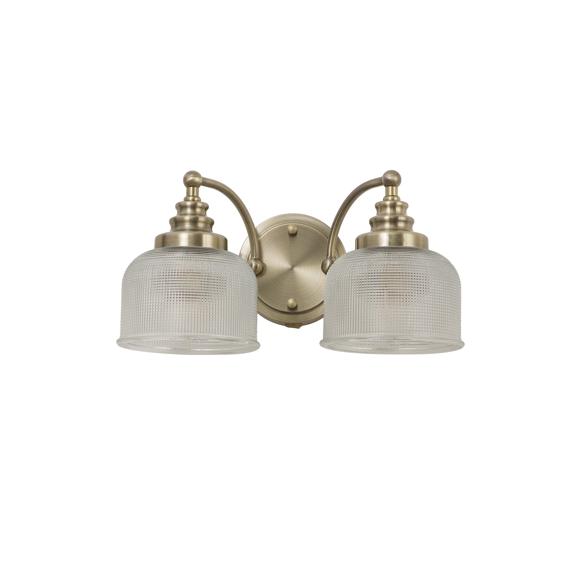 Fabula Maida 2 Light Wall Lamp - Antique Brass & Prismatic Glass