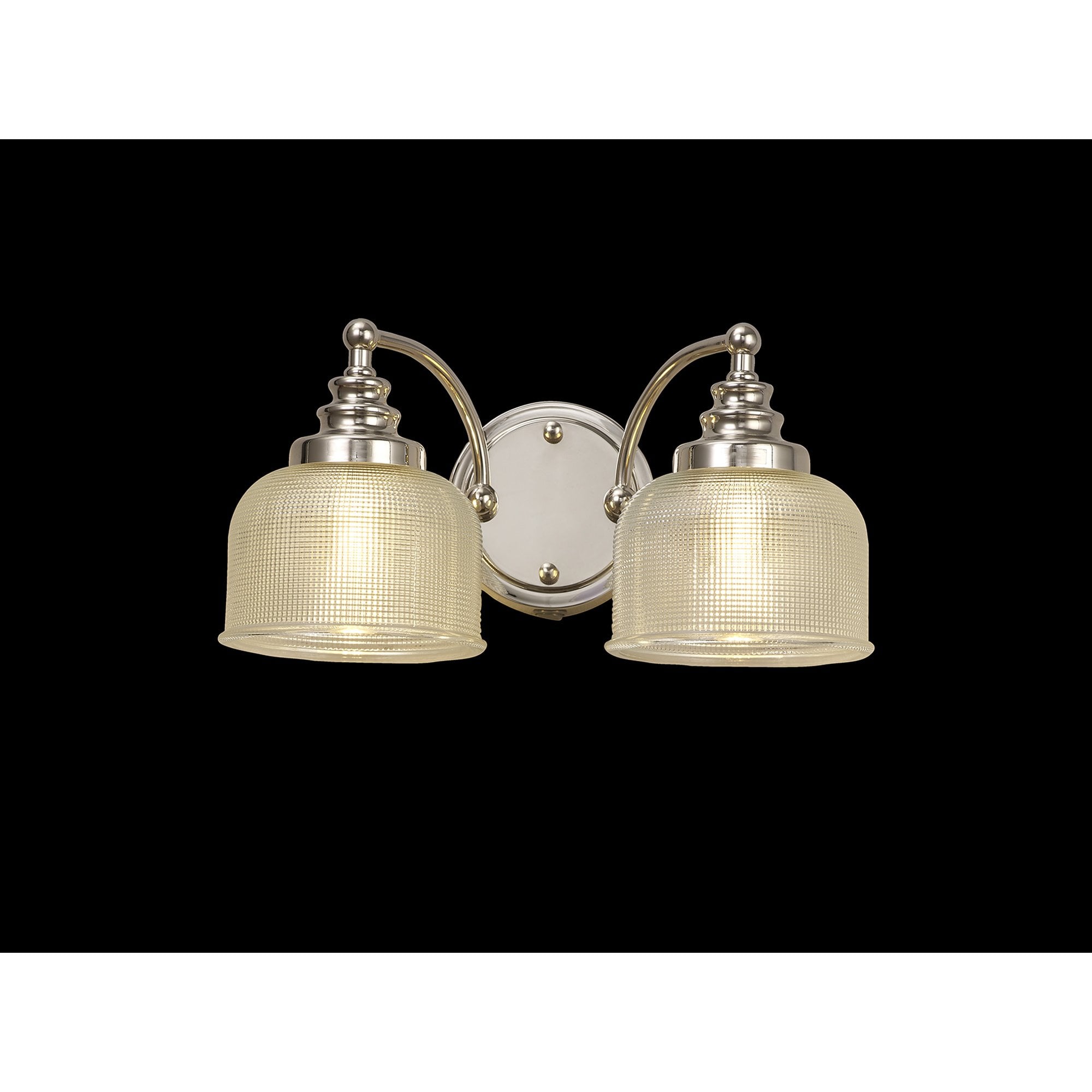 Fabula Maida 2 Light Wall Lamp - Polished Nickel & Prismatic Glass