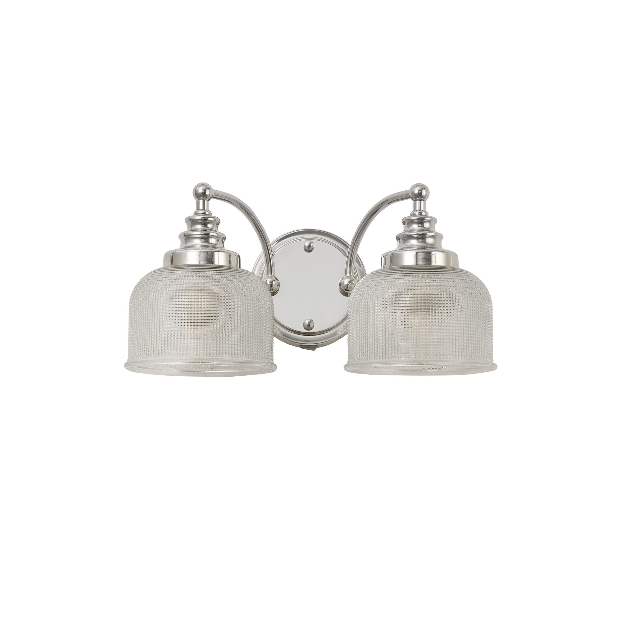 Fabula Maida 2 Light Wall Lamp - Polished Nickel & Prismatic Glass
