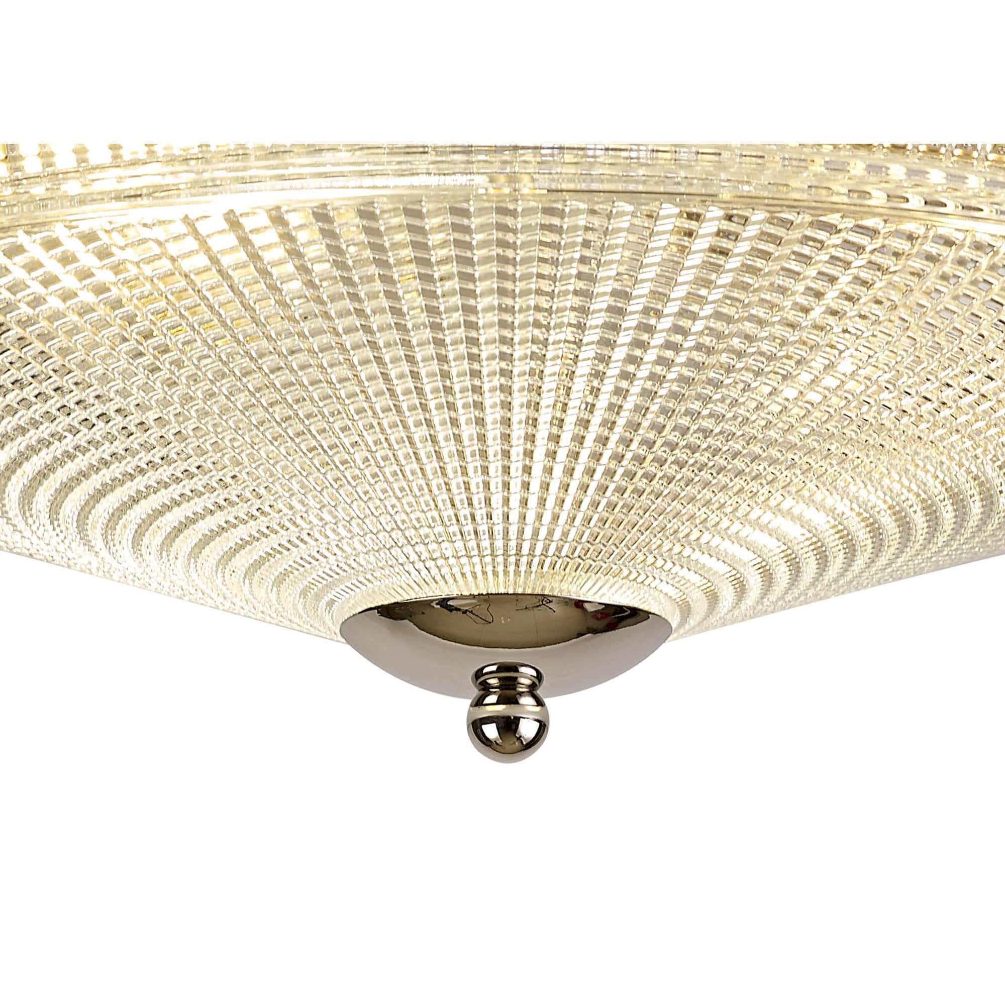 Fabula Maida 3 Light Flush Light - Polished Nickel & Prismatic Glass