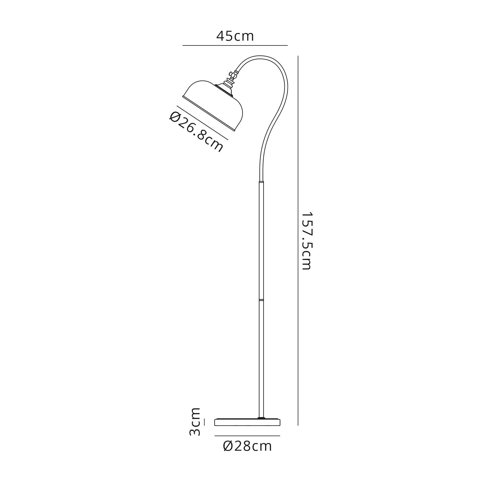 Fabula Maida Single Floor Lamp - Polished Nickel & Prismatic Glass