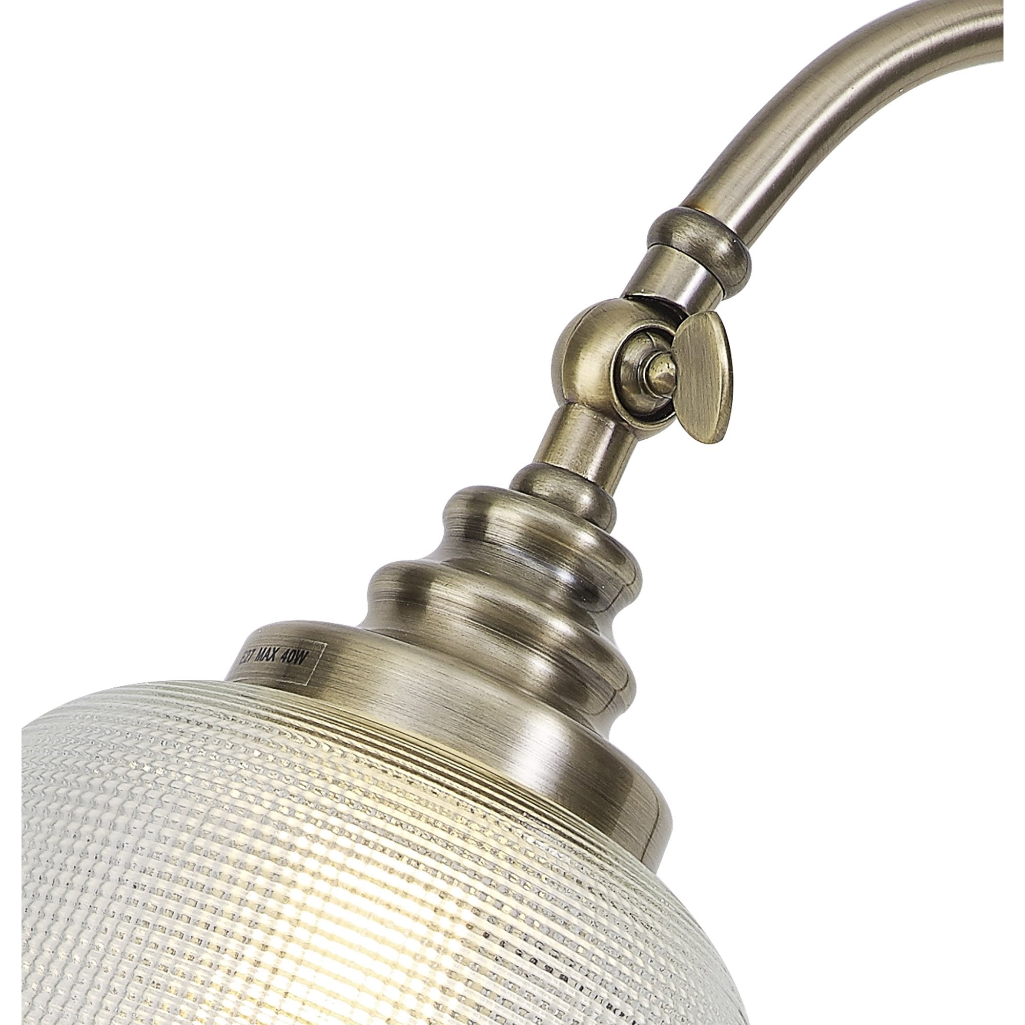 Fabula Maida Single Table Lamp - Antique Brass & Prismatic Glass
