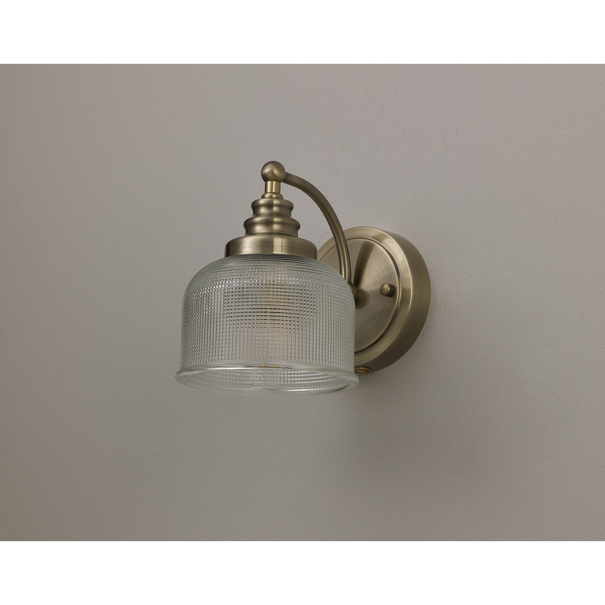 Fabula Maida Single Wall Lamp - Antique Brass & Prismatic Glass