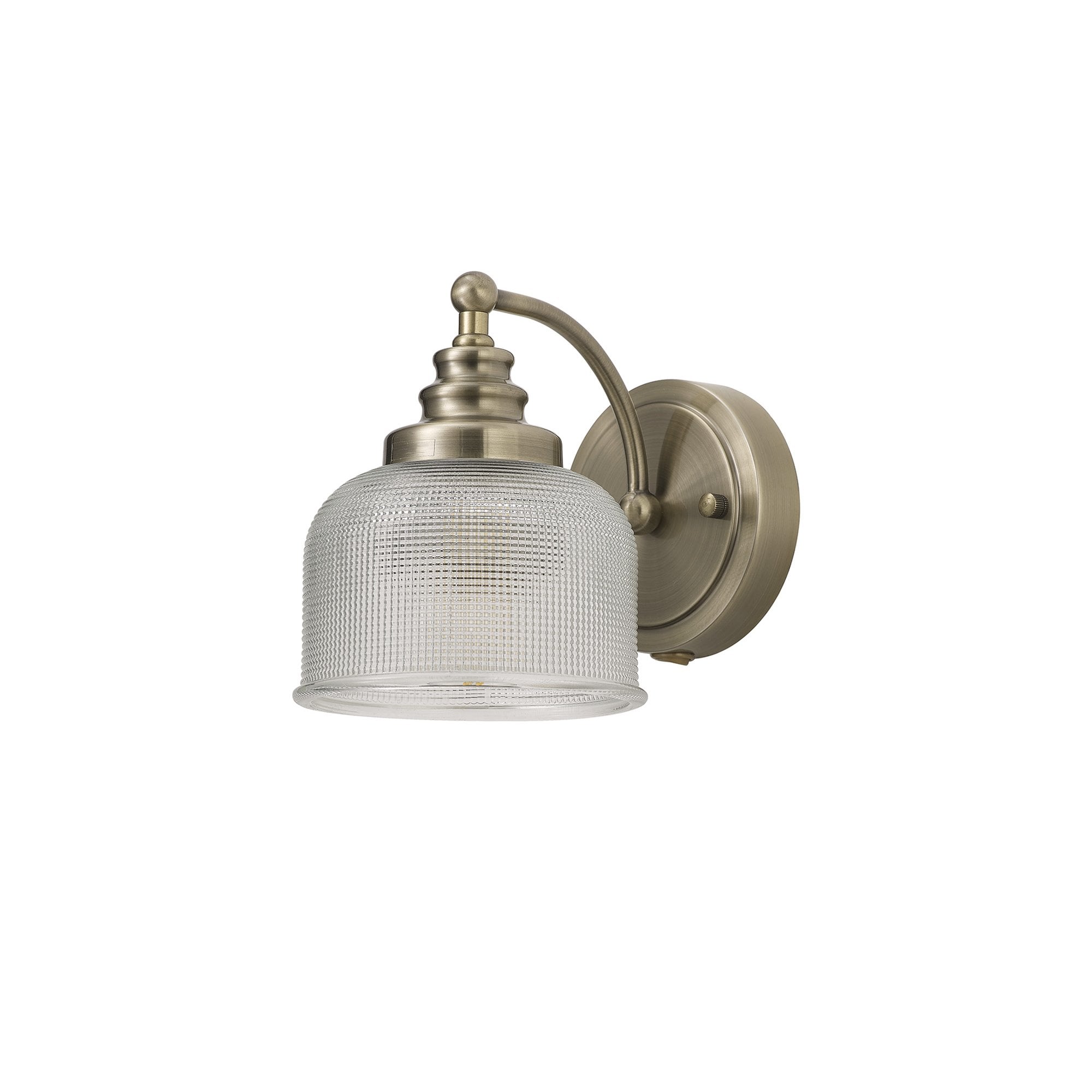 Fabula Maida Single Wall Lamp - Antique Brass & Prismatic Glass