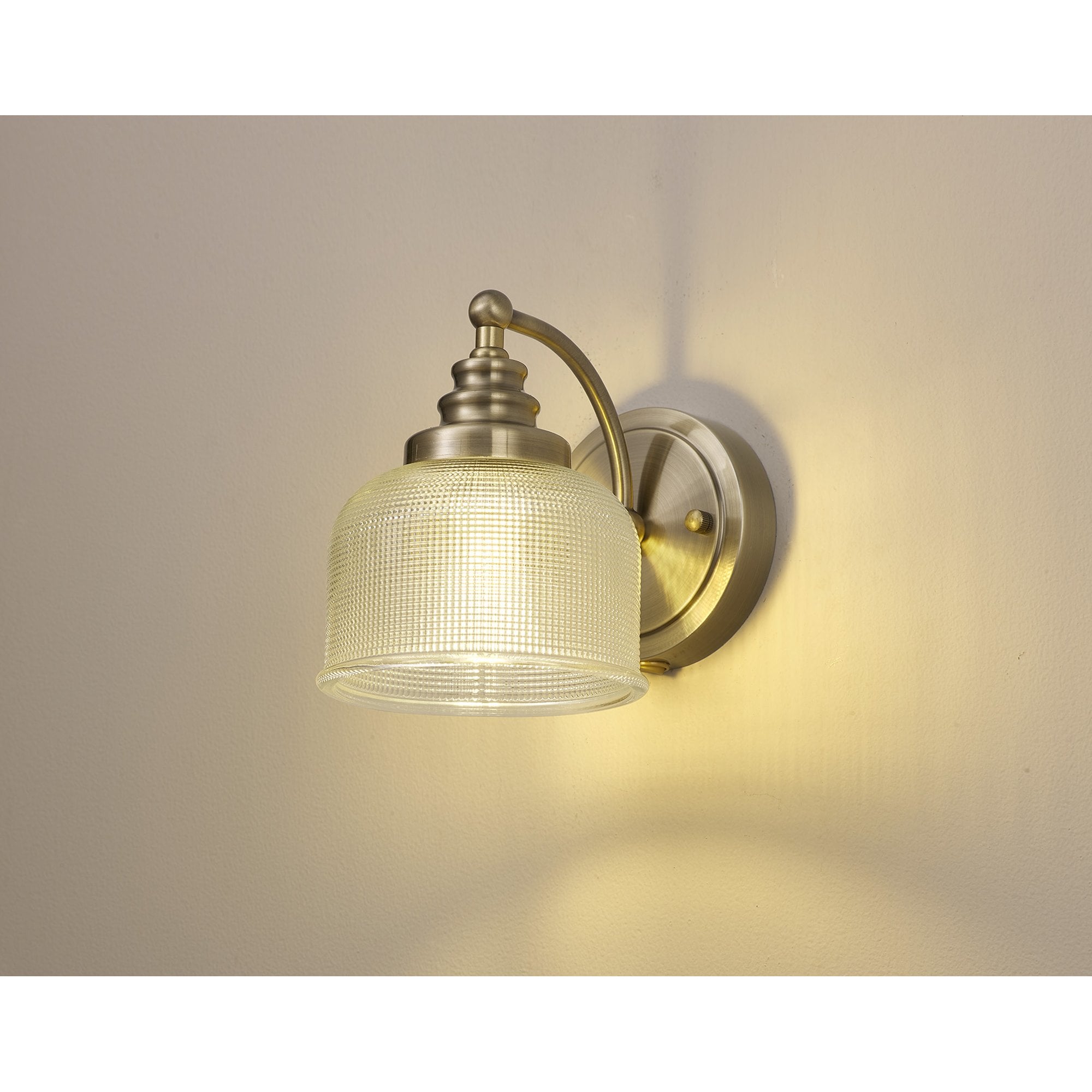 Fabula Maida Single Wall Lamp - Antique Brass & Prismatic Glass