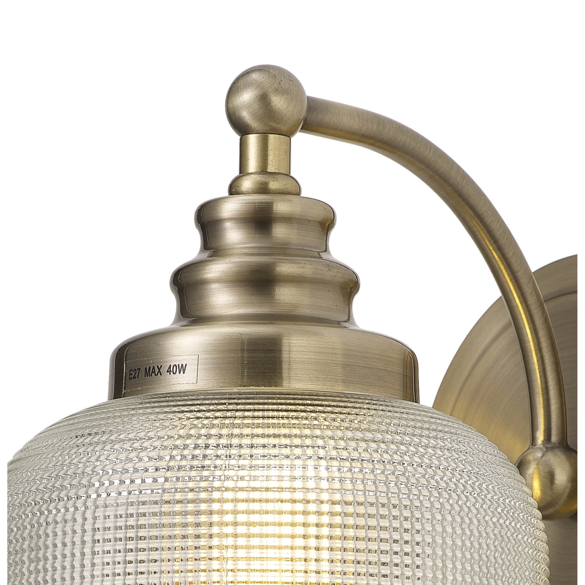 Fabula Maida Single Wall Lamp - Antique Brass & Prismatic Glass