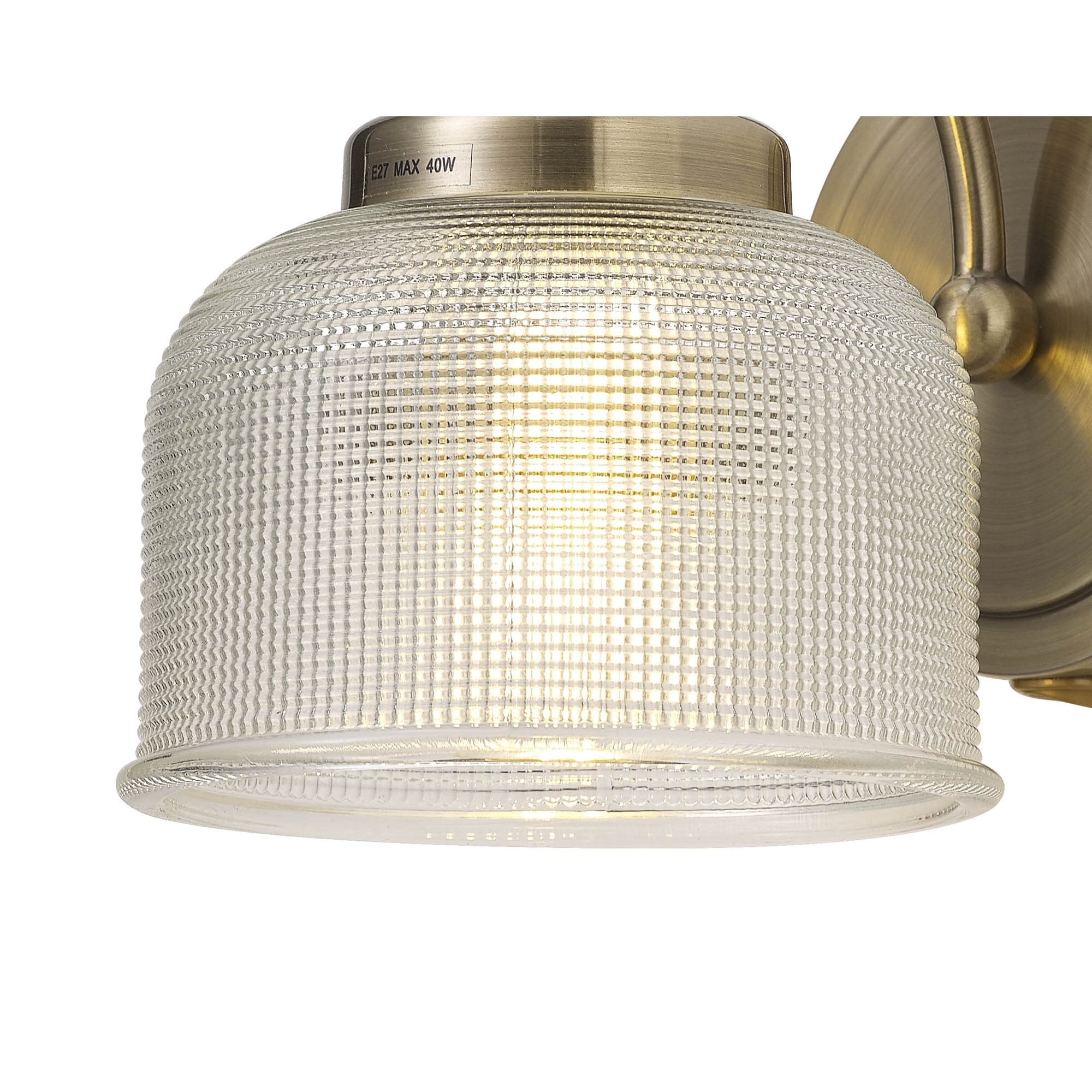 Fabula Maida Single Wall Lamp - Antique Brass & Prismatic Glass