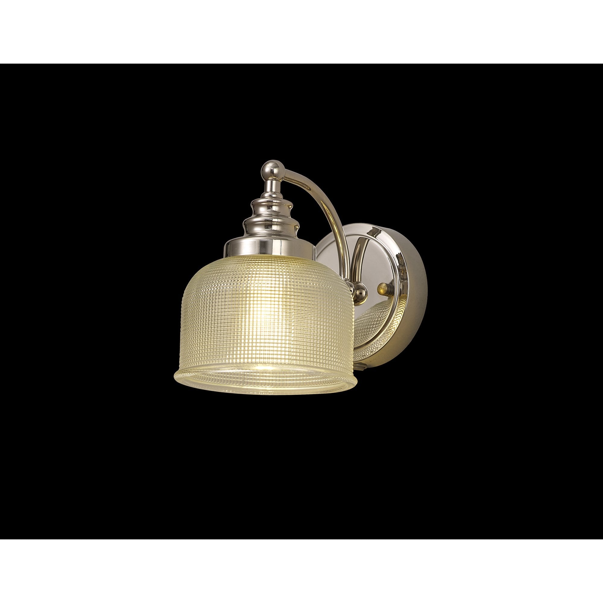 Fabula Maida Single Wall Lamp - Polished Nickel & Prismatic Glass