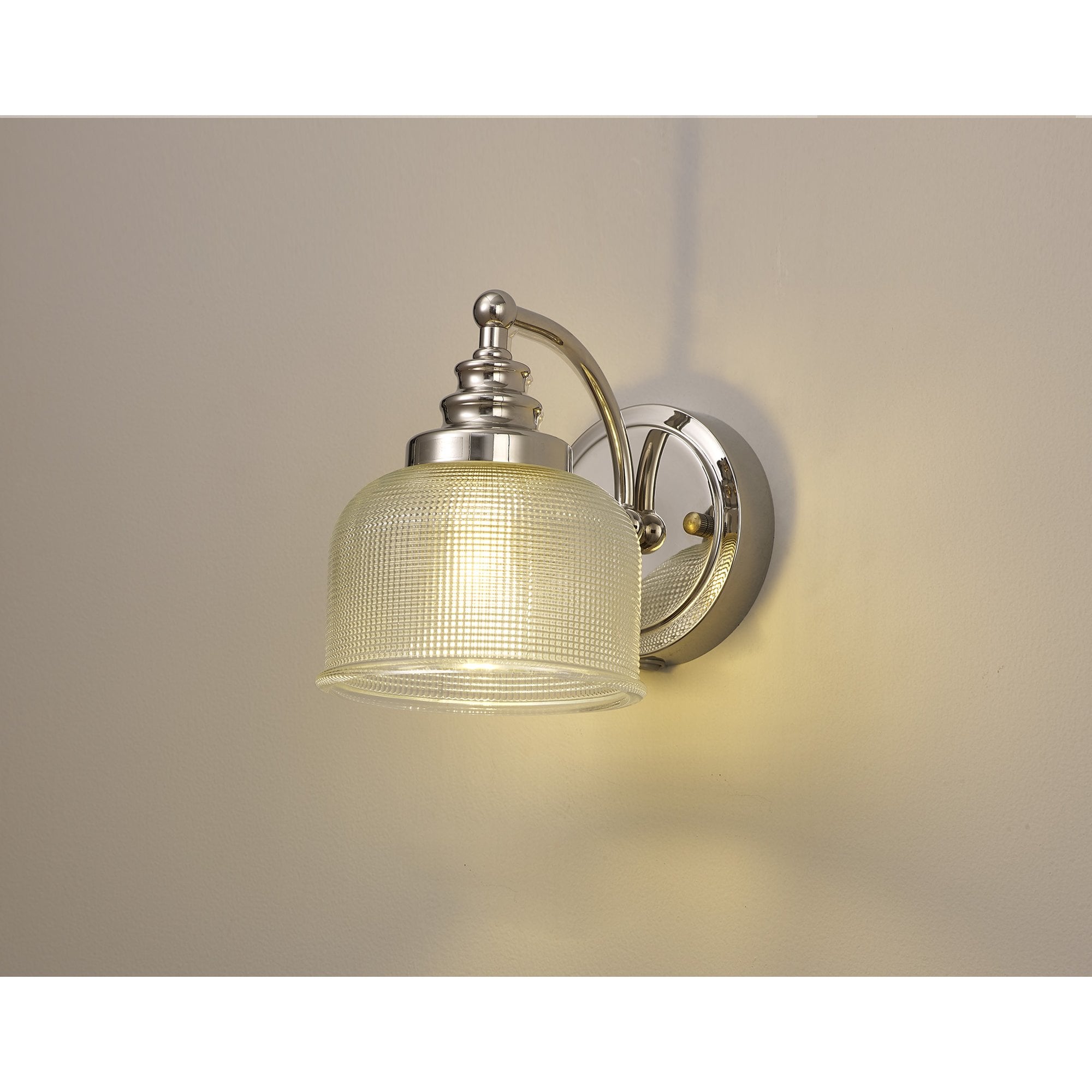 Fabula Maida Single Wall Lamp - Polished Nickel & Prismatic Glass