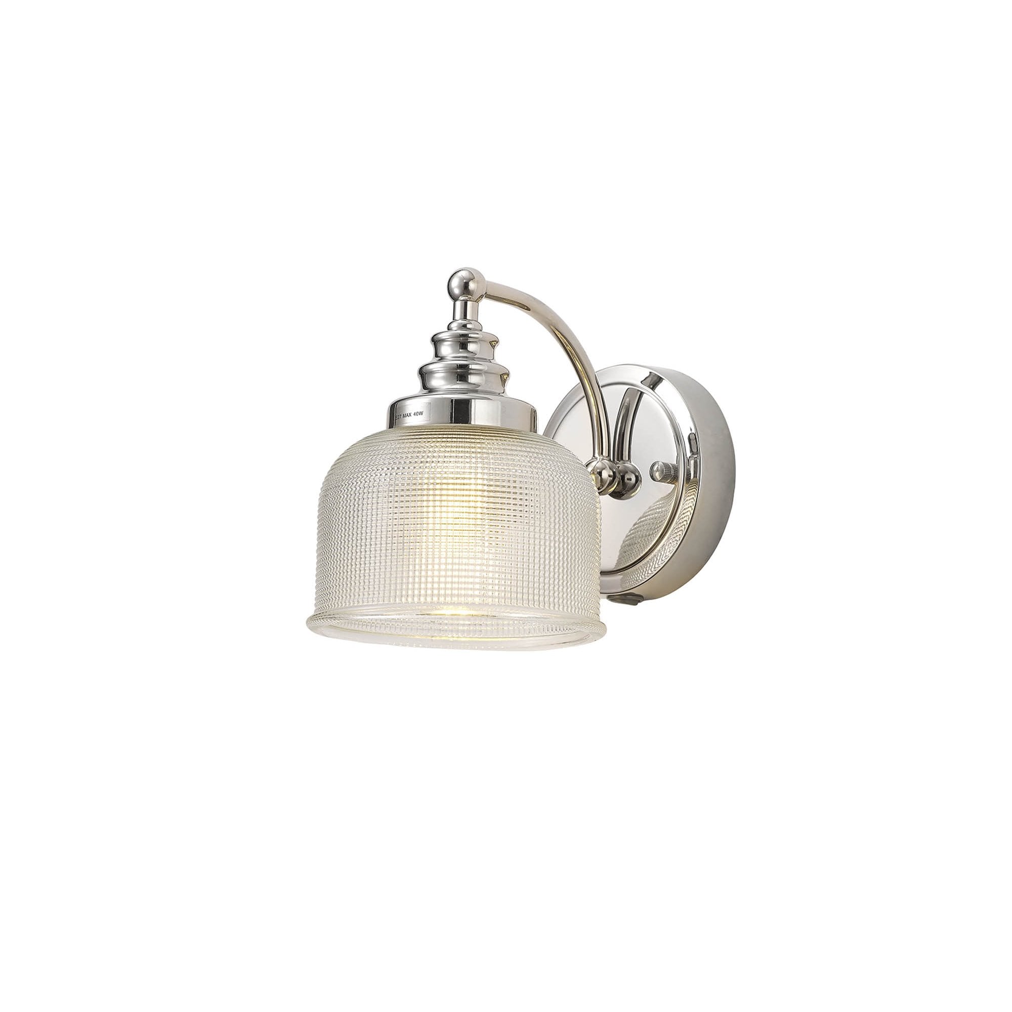 Fabula Maida Single Wall Lamp - Polished Nickel & Prismatic Glass