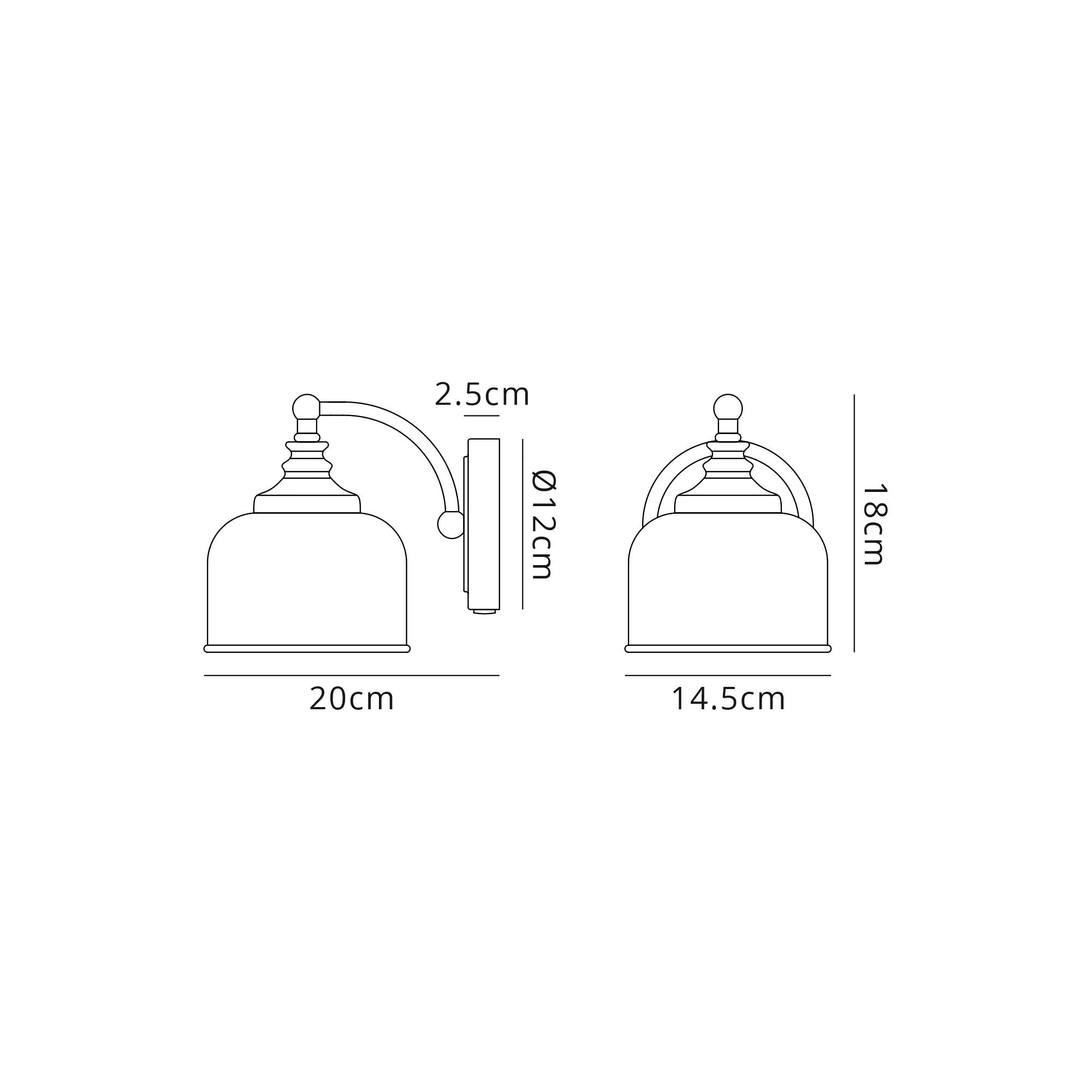 Fabula Maida Single Wall Lamp - Satin Nickel & Frosted Glass