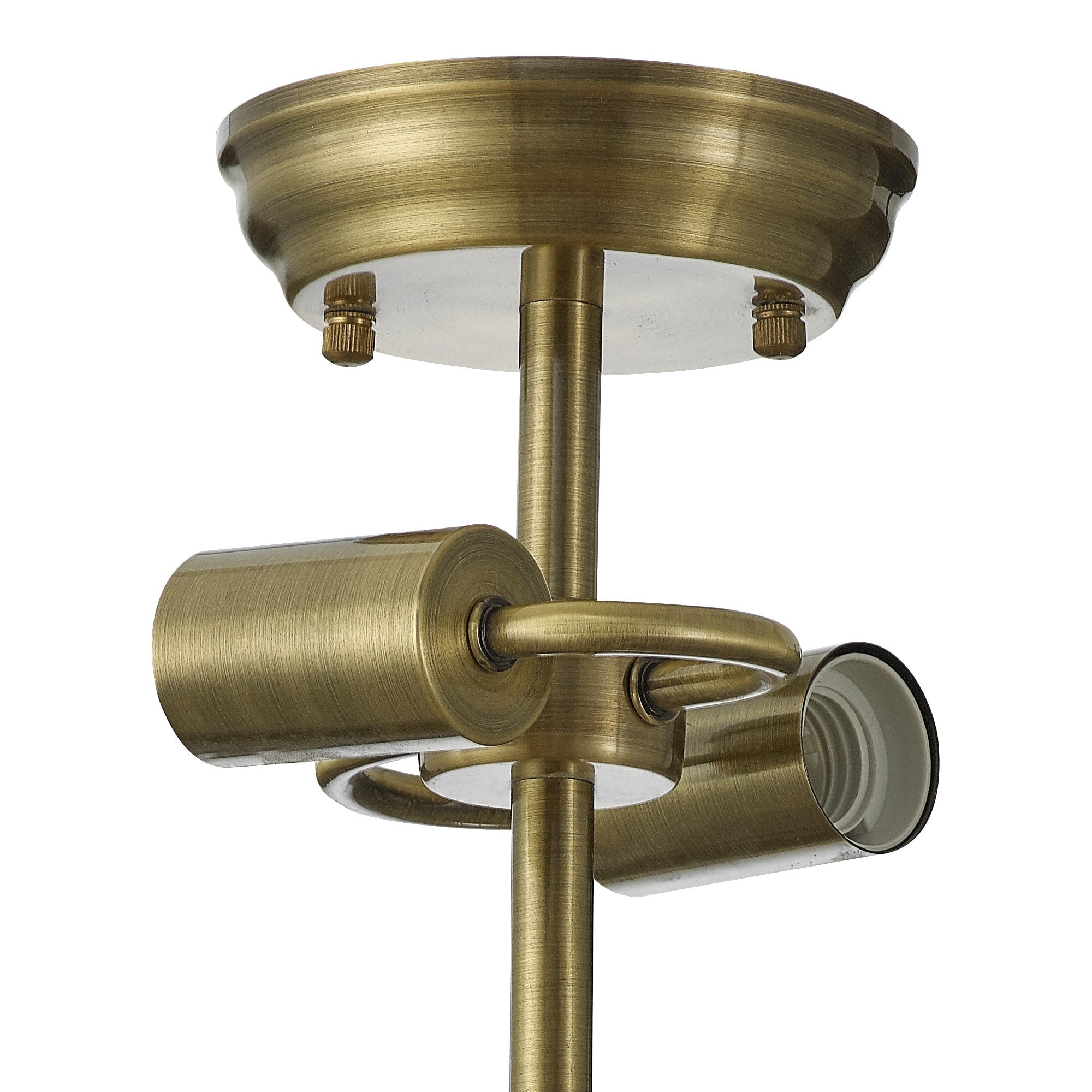 Fabula Mansfield 2 Light Semi-Flush Light Kit - Antique Brass - Frame Only