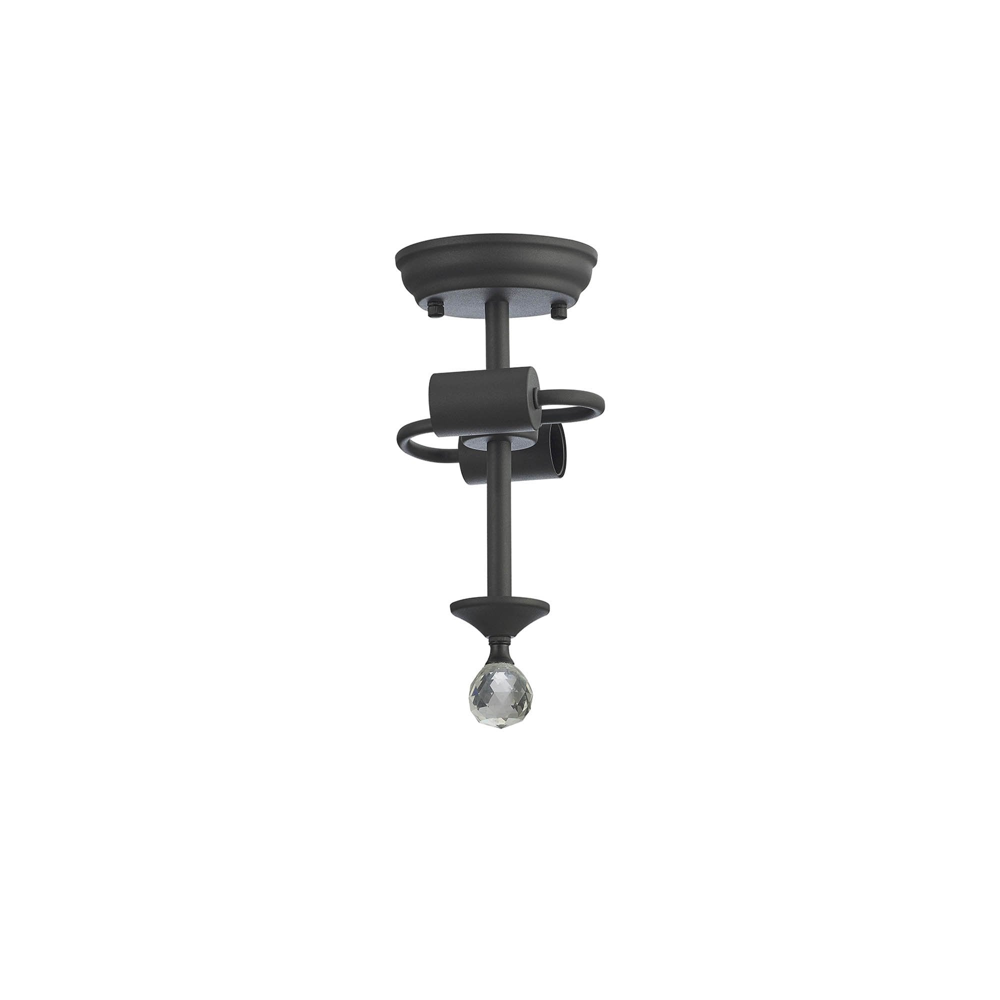 Fabula Mansfield 2 Light Semi-Flush Light Kit - Graphite - Frame Only