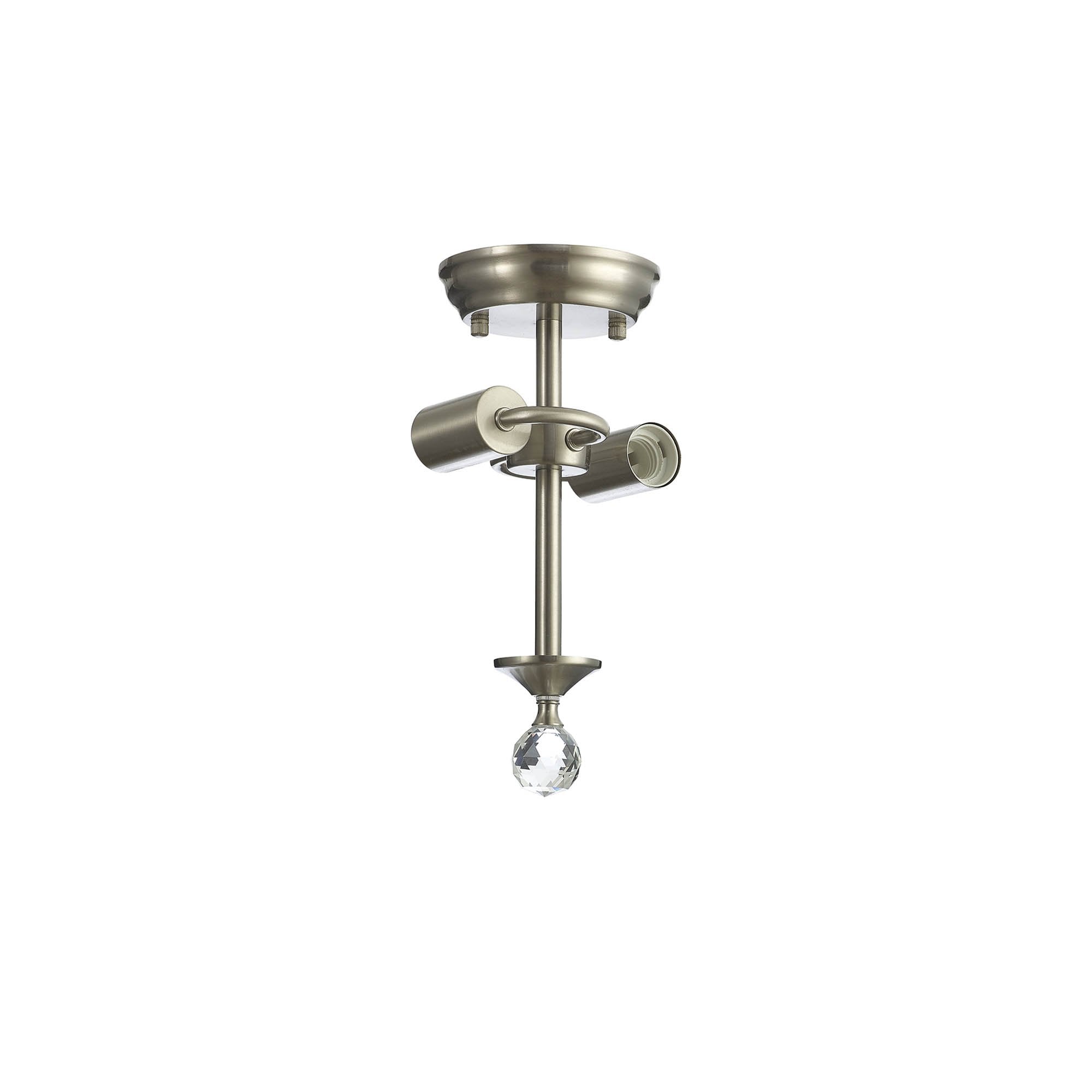 Fabula Mansfield 2 Light Semi-Flush Light Kit - Satin Nickel - Frame Only