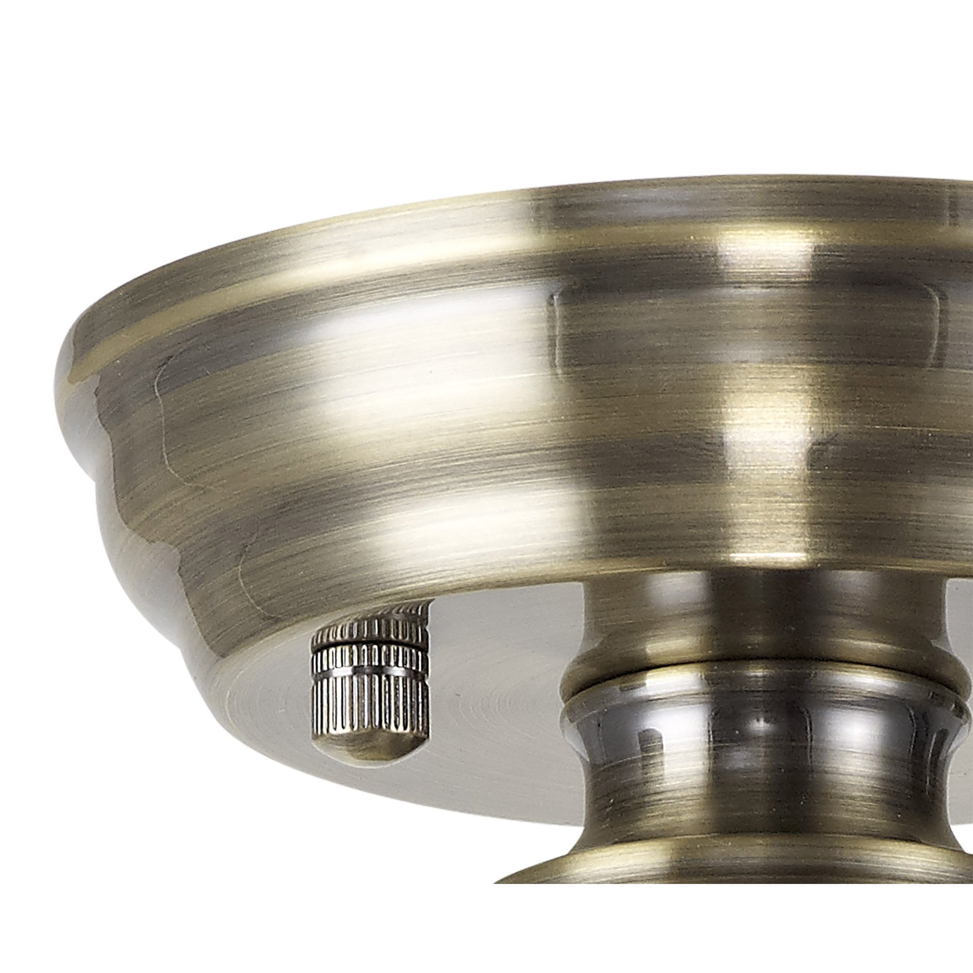 Fabula Mansfield Single Flush Light Kit - Antique Brass - Frame Only