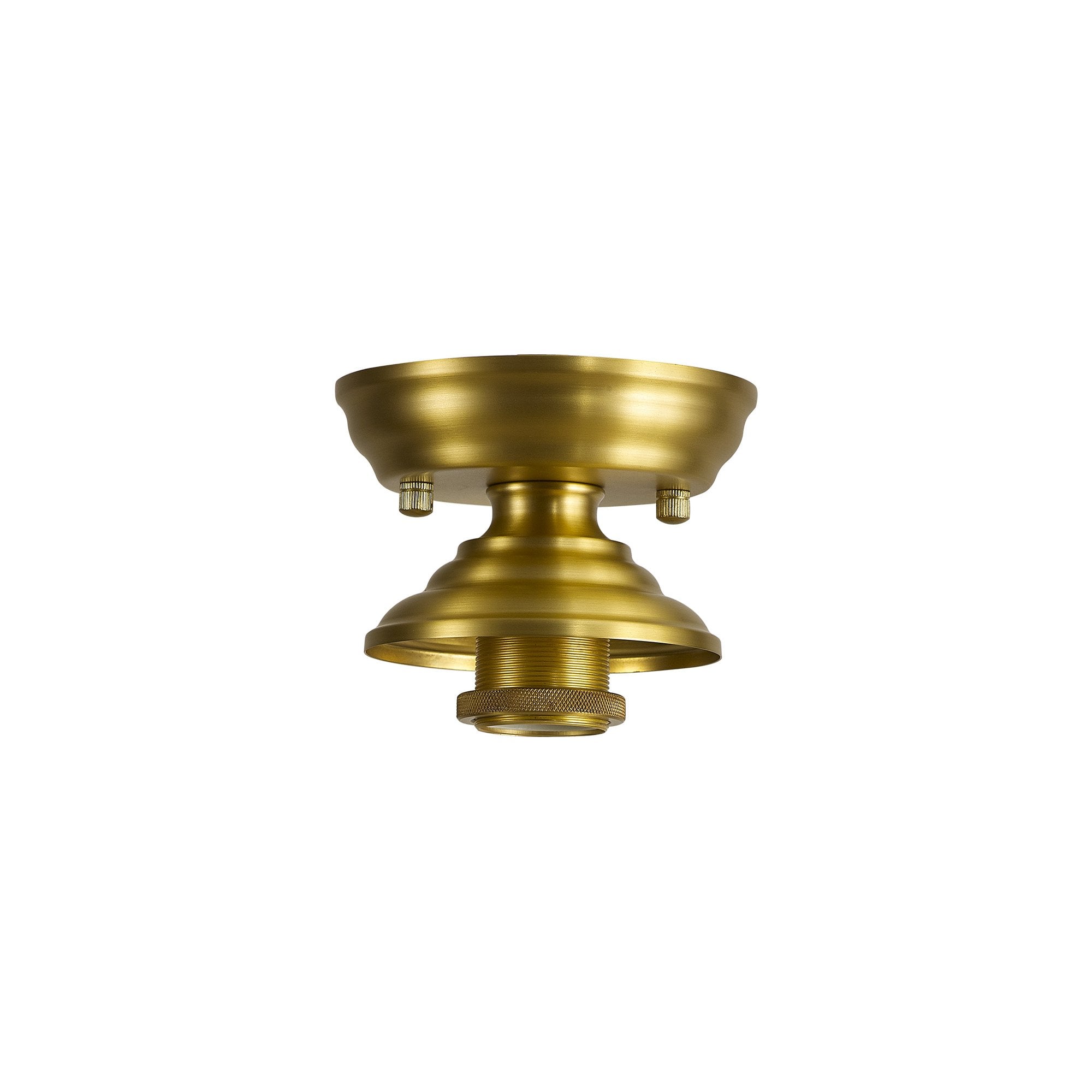 Fabula Mansfield Single Flush Light Kit - Satin Gold - Frame Only