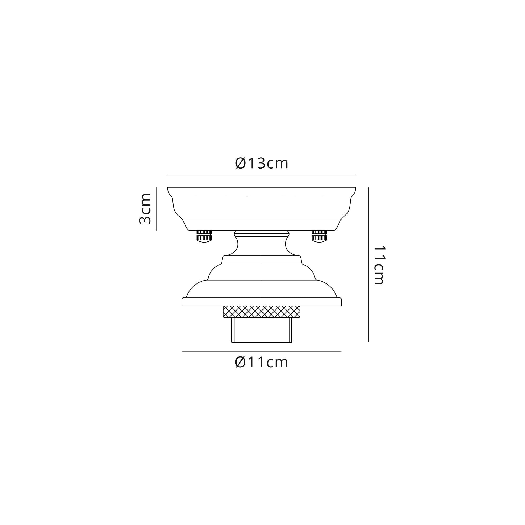 Fabula Mansfield Single Flush Light Kit - Satin Nickel - Frame Only