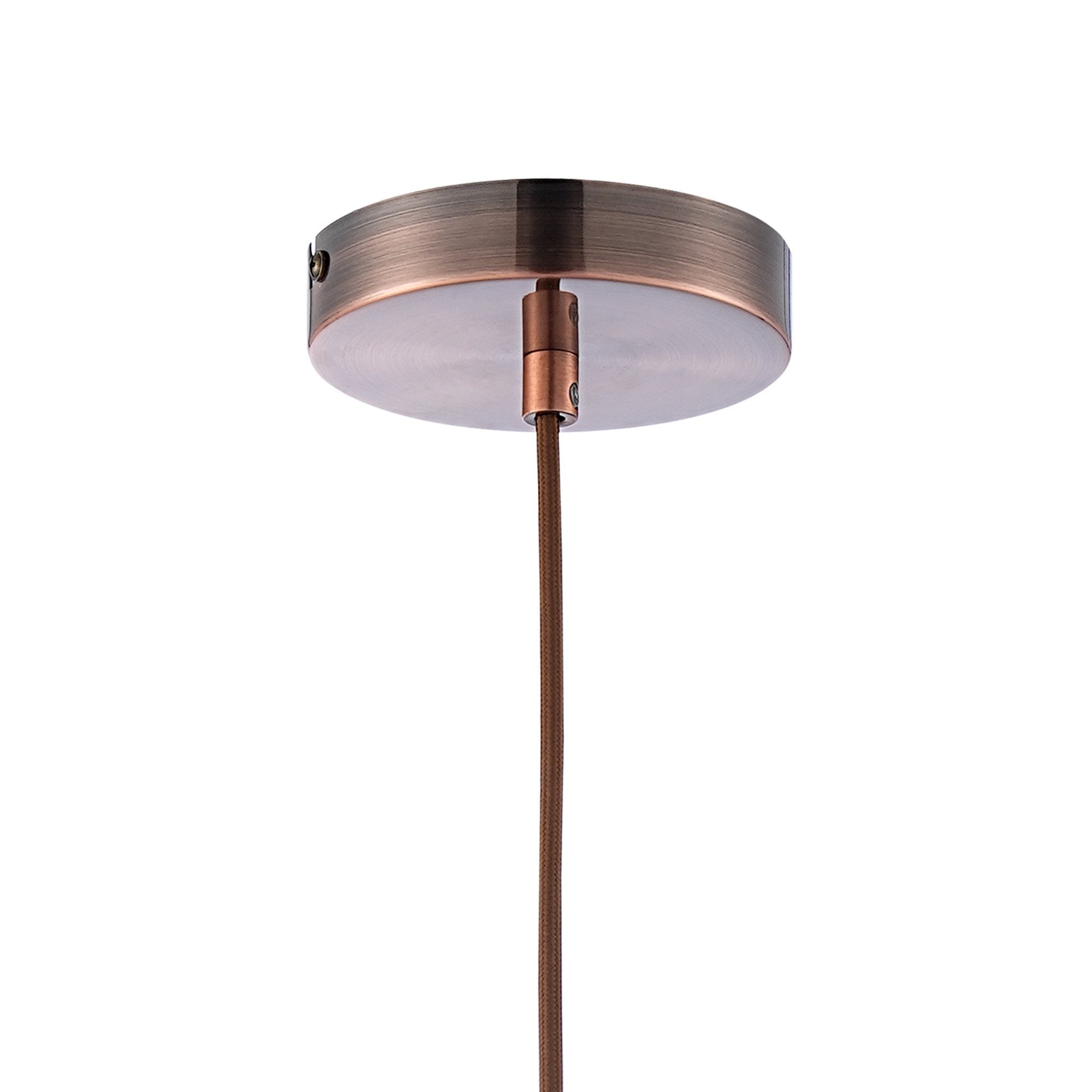 Fabula Maple Narrow Pendant - Antique Copper & Blue Ink Glass