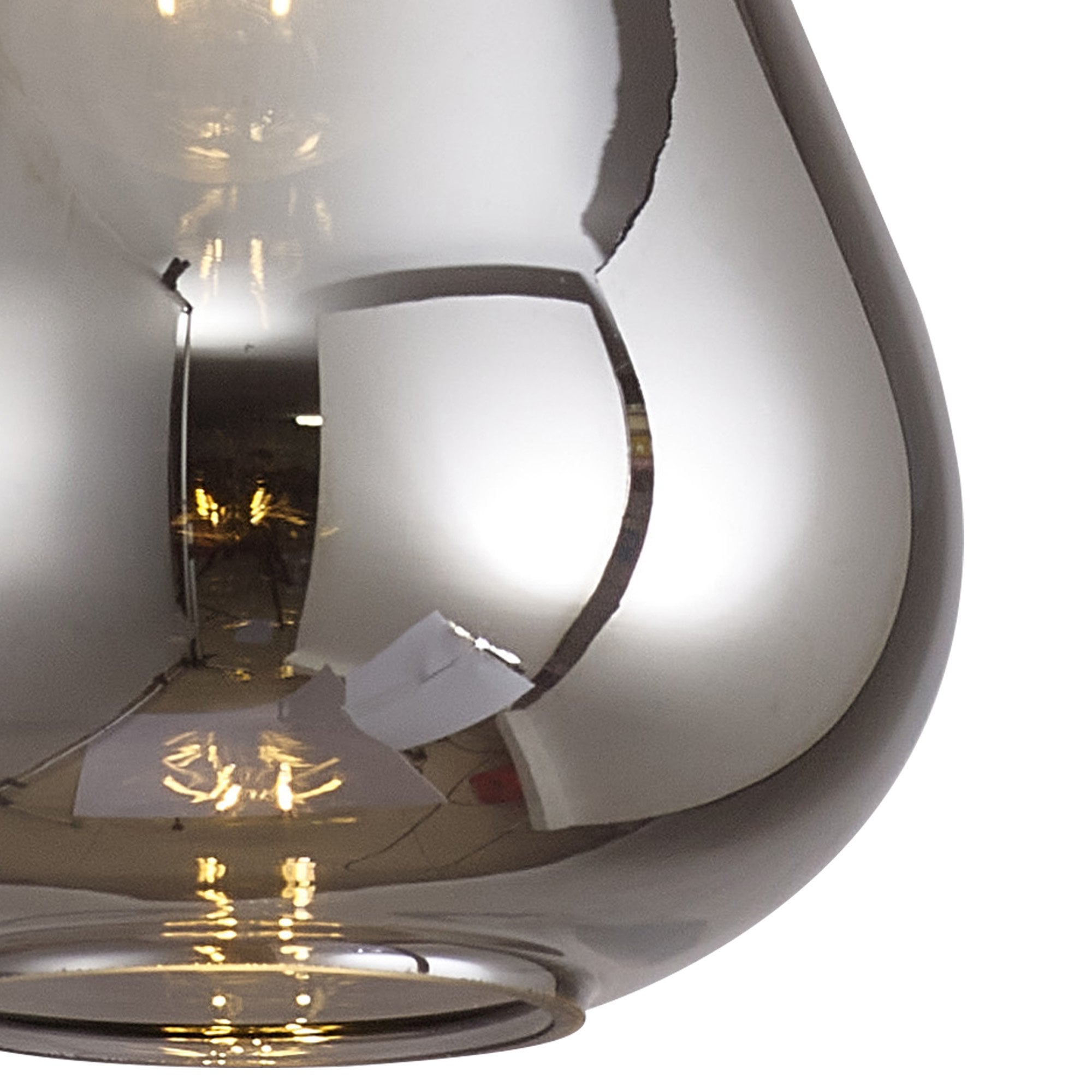 Fabula Maple Narrow Pendant - Satin Black & Smoke Plated Glass