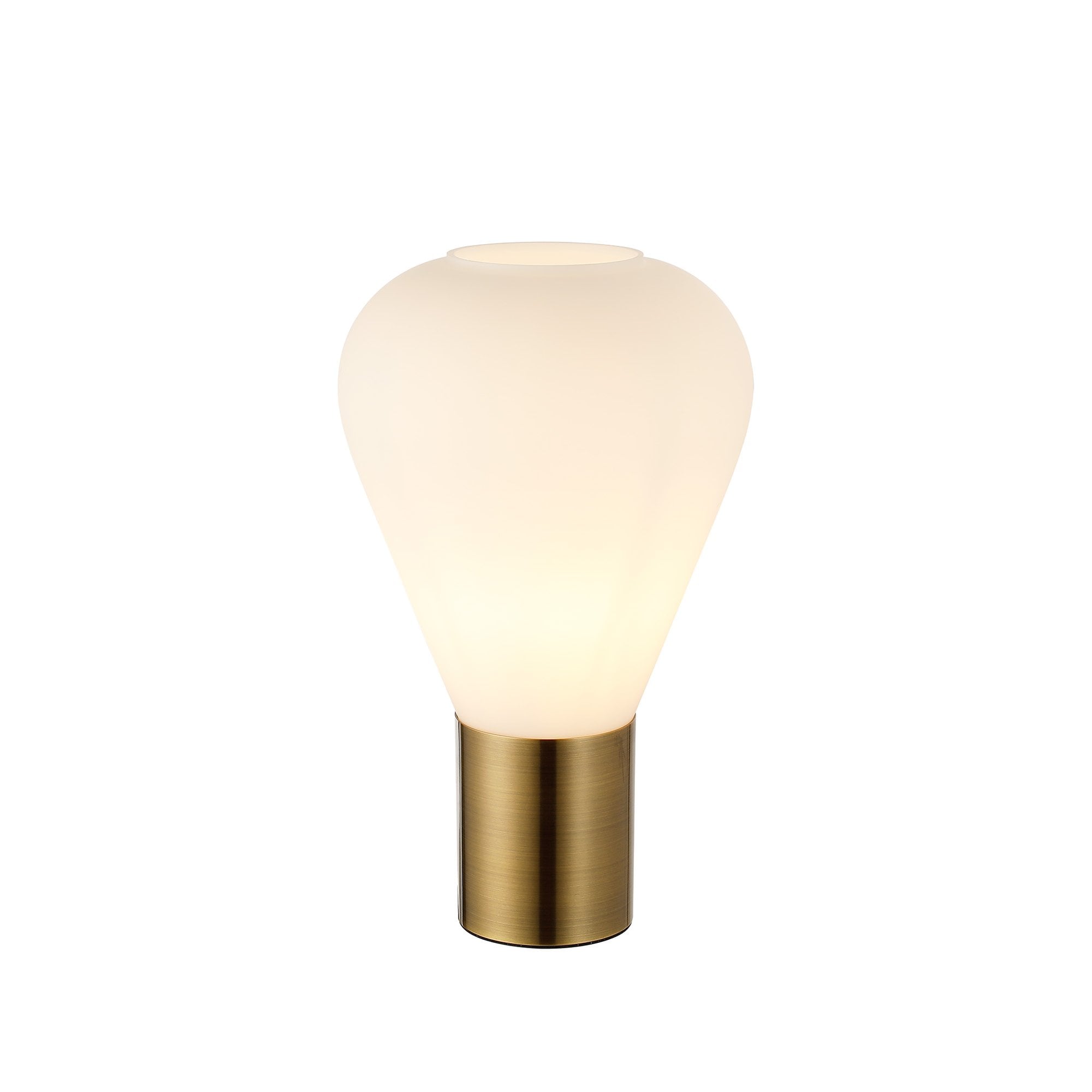 Fabula Maple Narrow Table Lamp - Antique Brass & Opal Glass