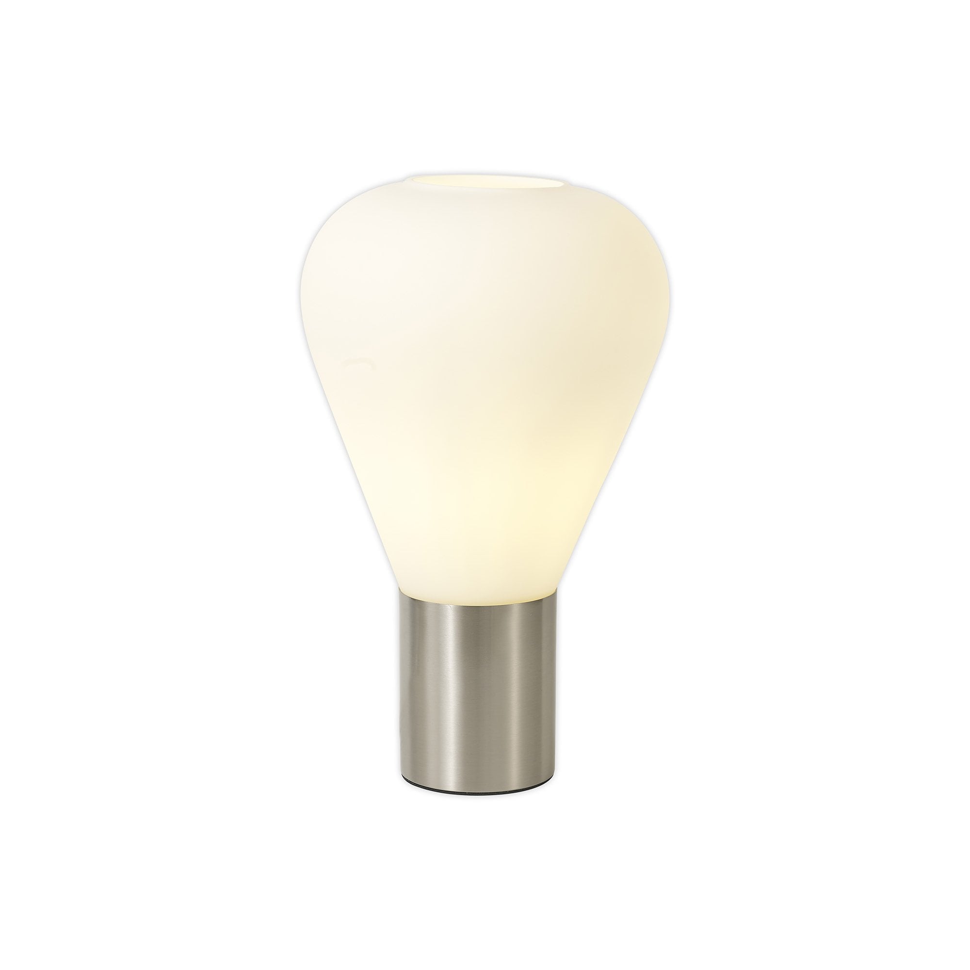 Fabula Maple Narrow Table Lamp - Satin Nickel & Opal Glass
