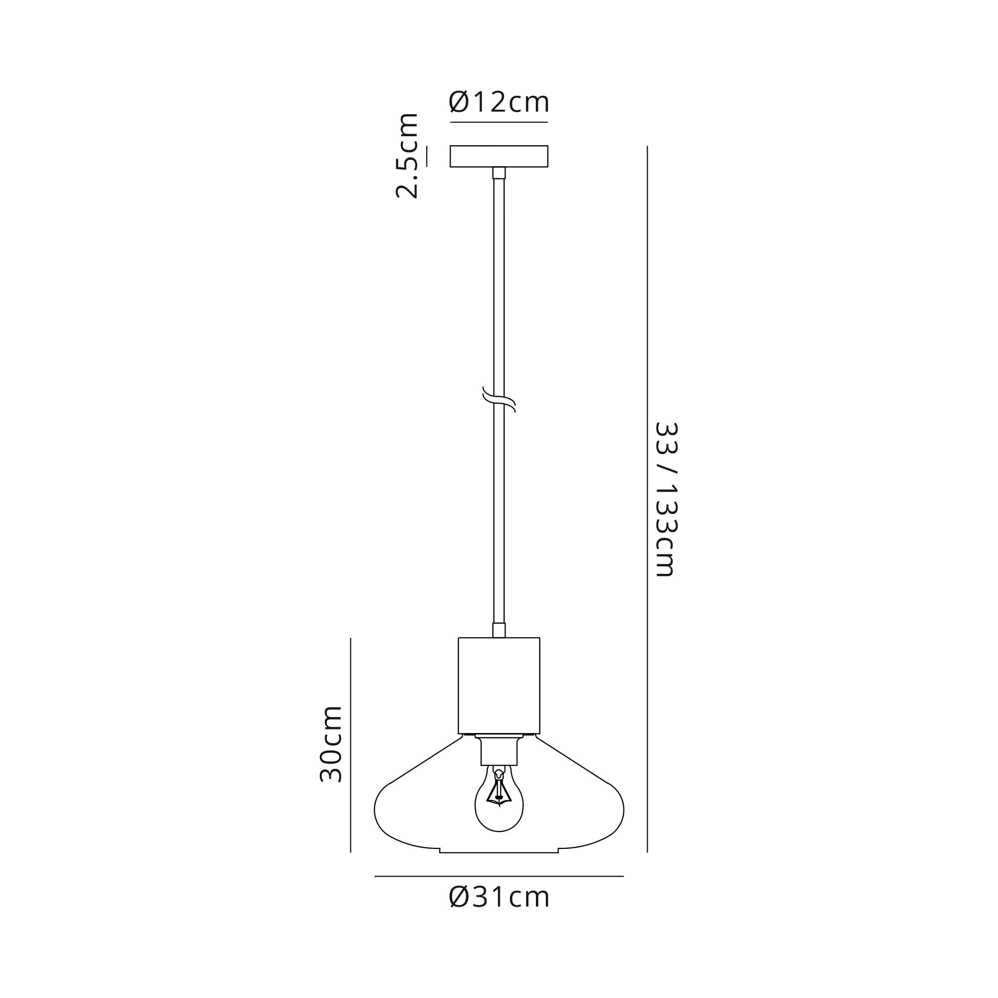 Fabula Maple Wide Pendant - Satin Nickel & Opal Glass