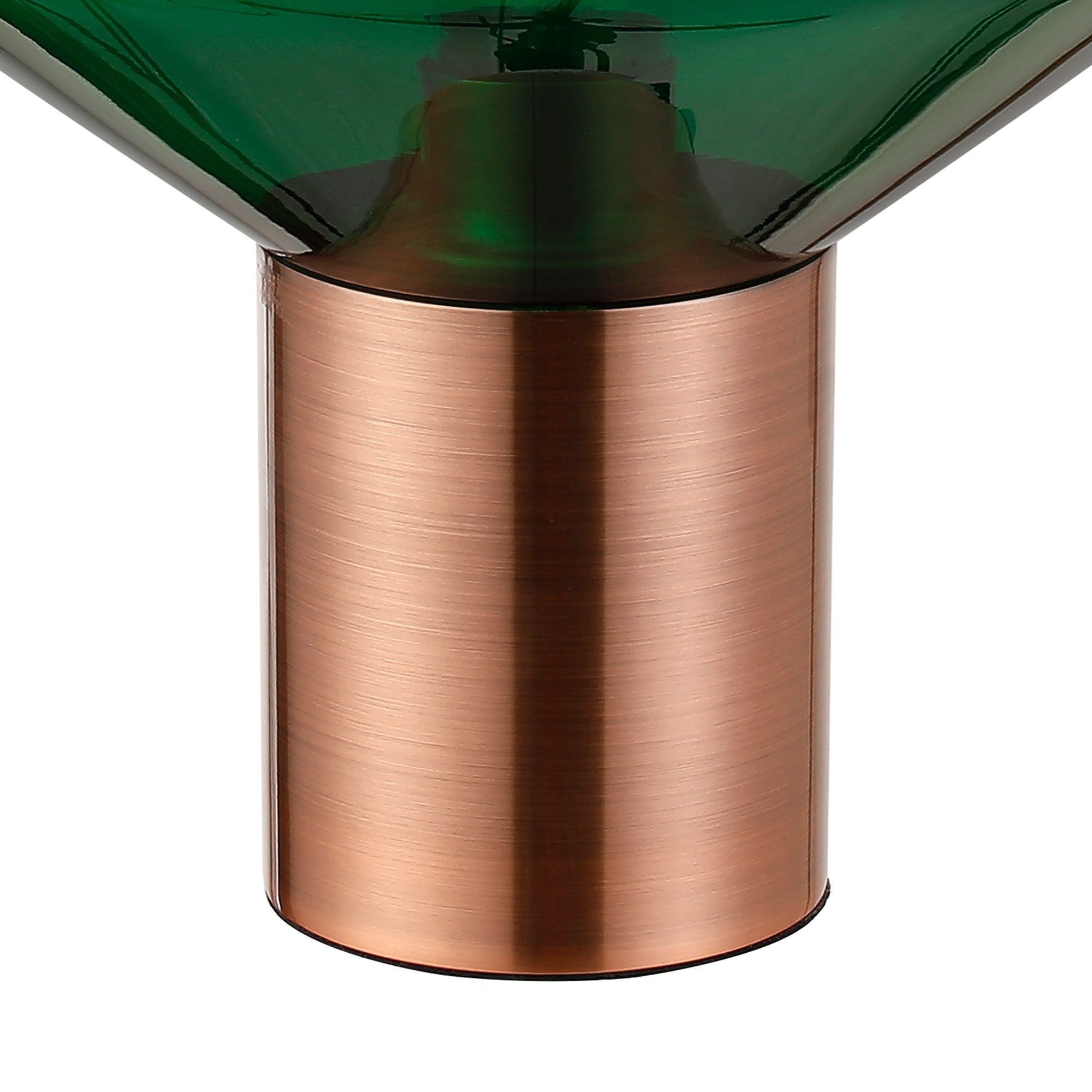 Fabula Maple Wide Table Lamp - Antique Copper & Bottle Green Glass
