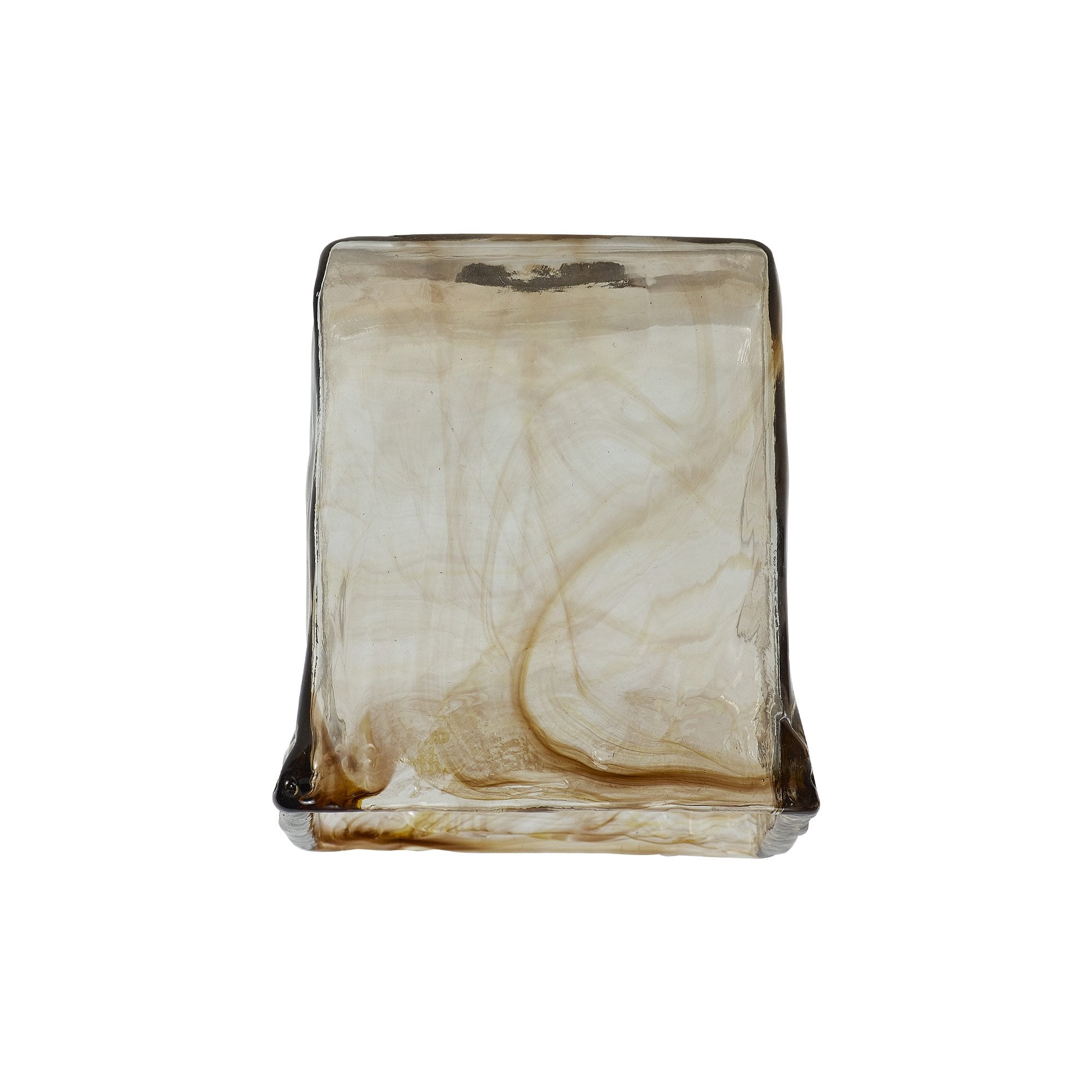 Fabula Merryhill Square Cloudy Glass Shade - Brown & Clear - Shade Only