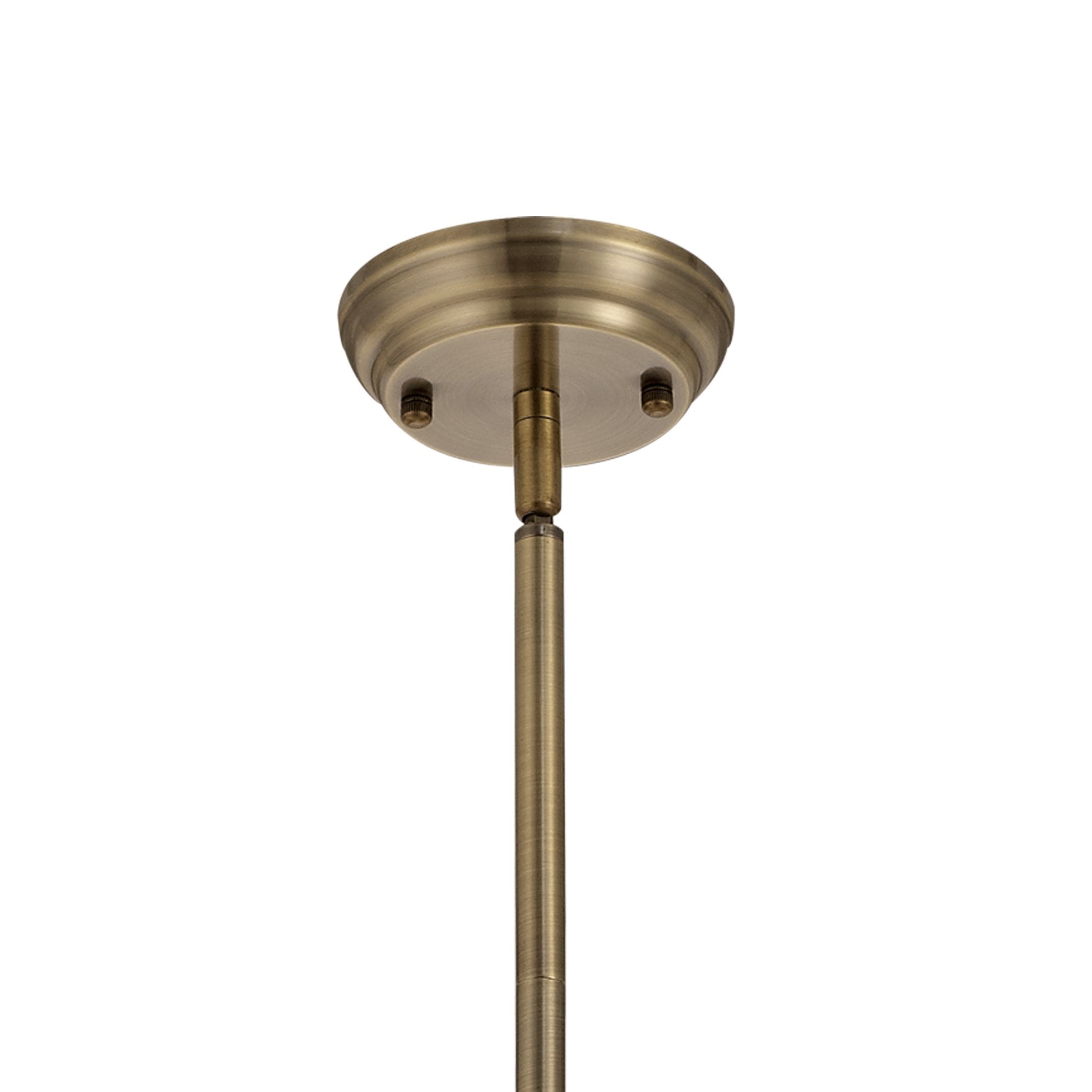 Fabula Newmans Single Pendant - 30cm Tiffany Shade - Antique Brass & Blue