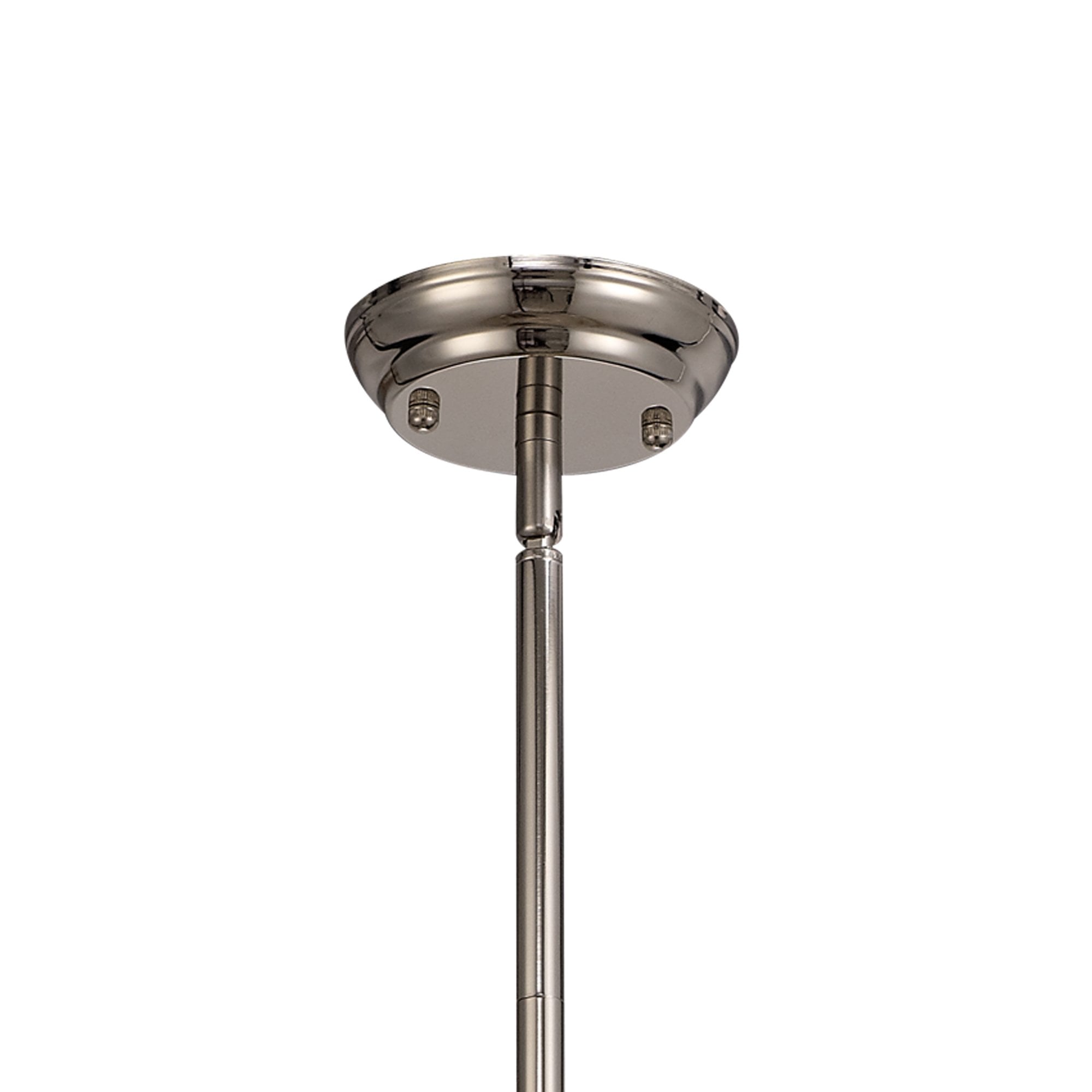 Fabula Newmans Single Pendant - 30cm Tiffany Shade - Polished Nickel & Blue