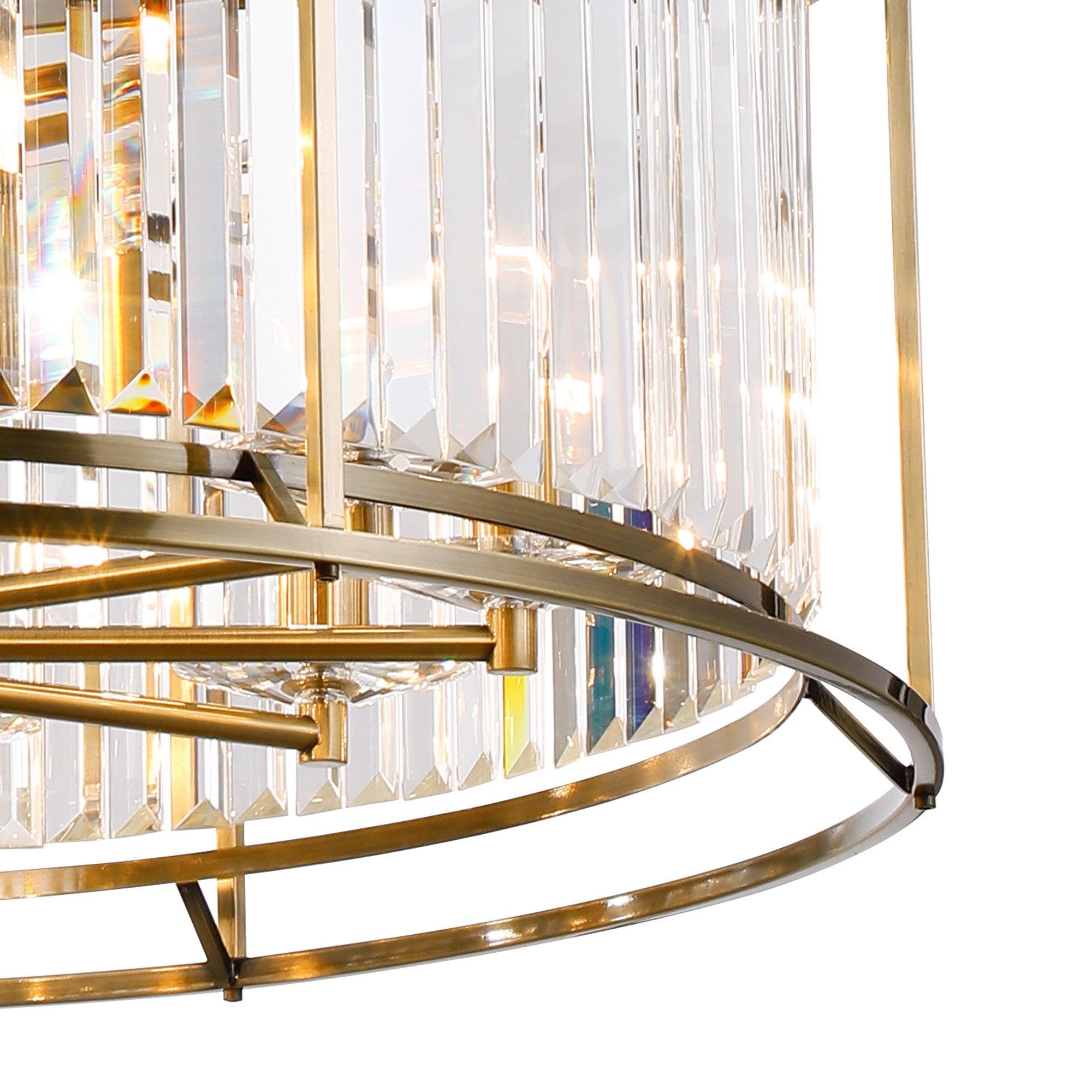 Fabula Oakhurst 10 Light Pendant - Antique Brass & Clear Glass