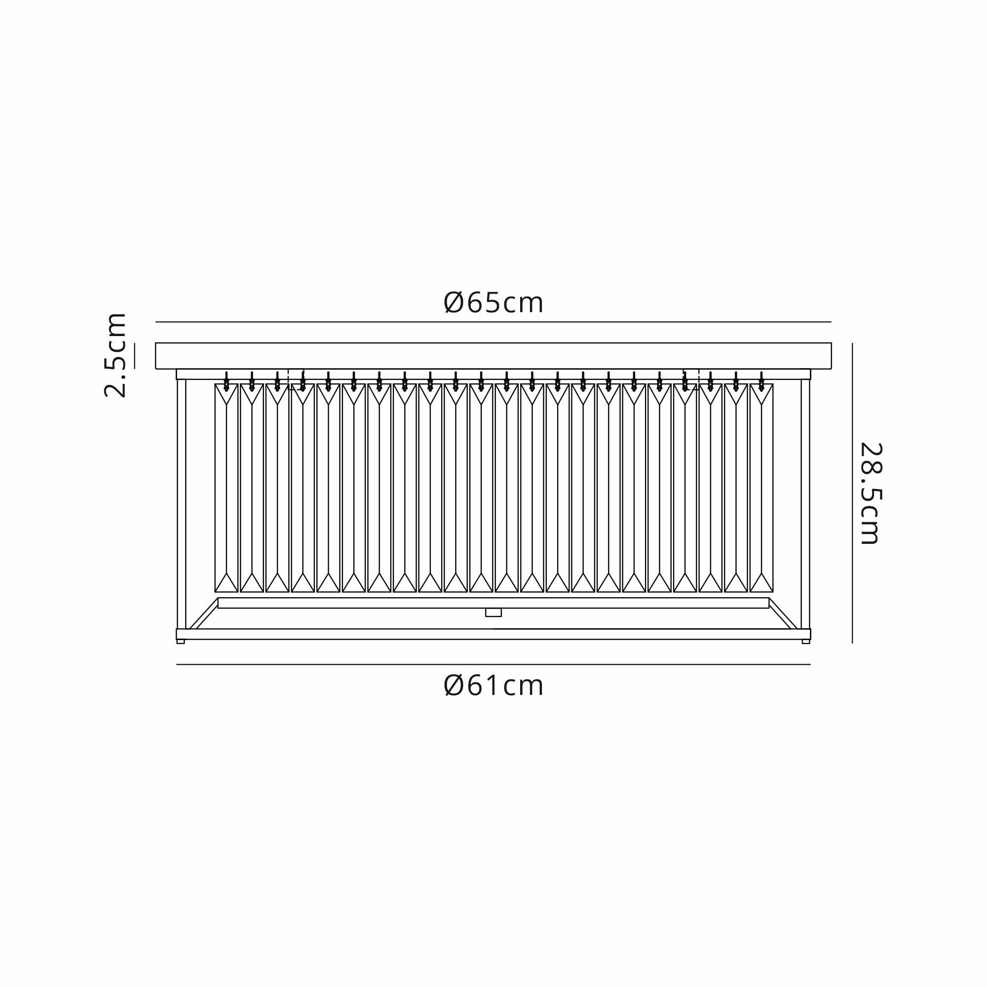 Fabula Oakhurst 6 Light Flush Light - Polished Nickel & Clear Glass