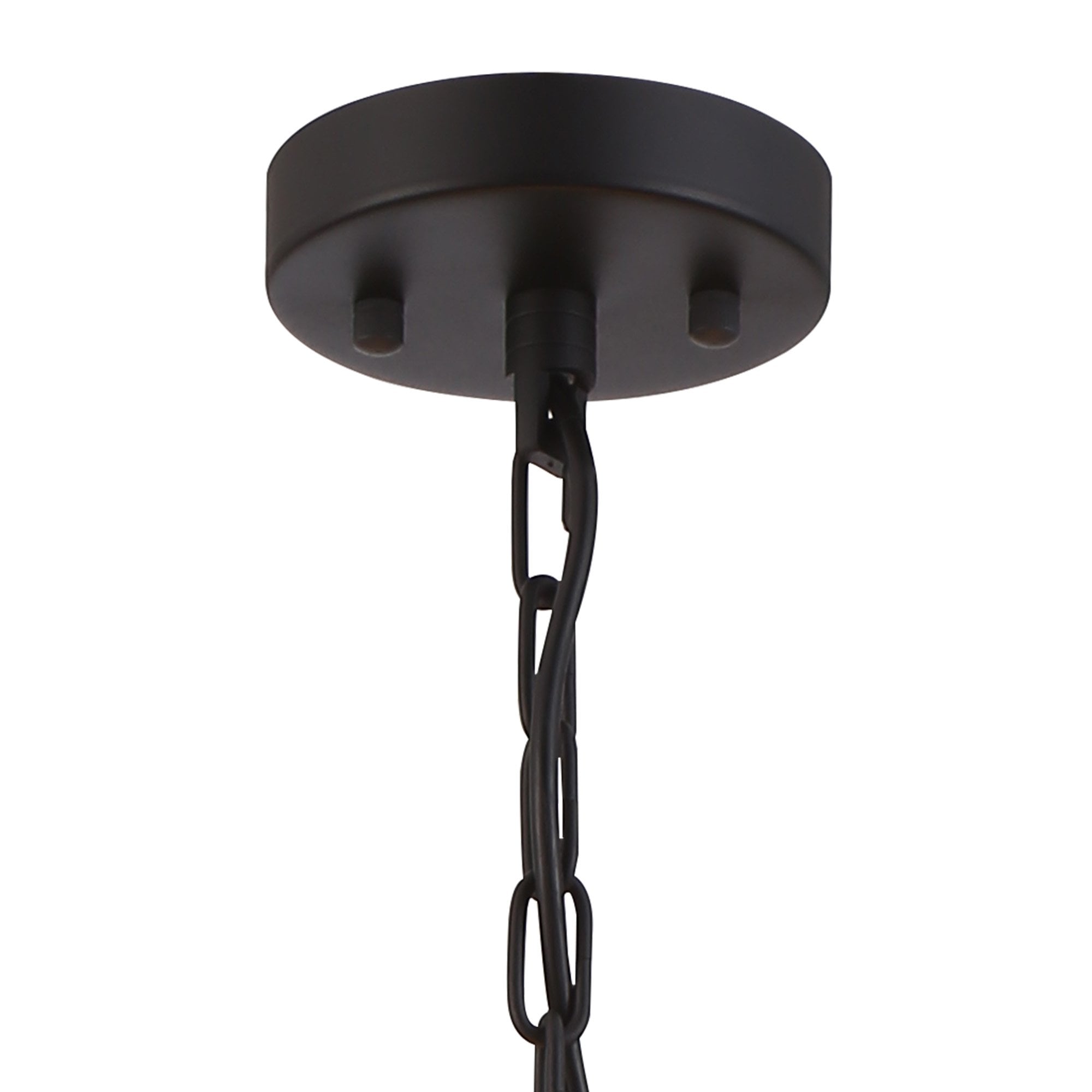 Fabula Oakhurst 6 Light Pendant/Semi-Flush Light - Satin Black & Clear Glass