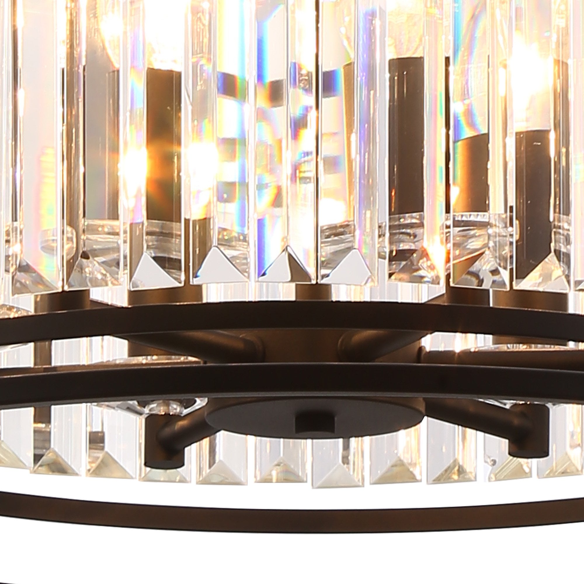 Fabula Oakhurst 6 Light Pendant/Semi-Flush Light - Satin Black & Clear Glass