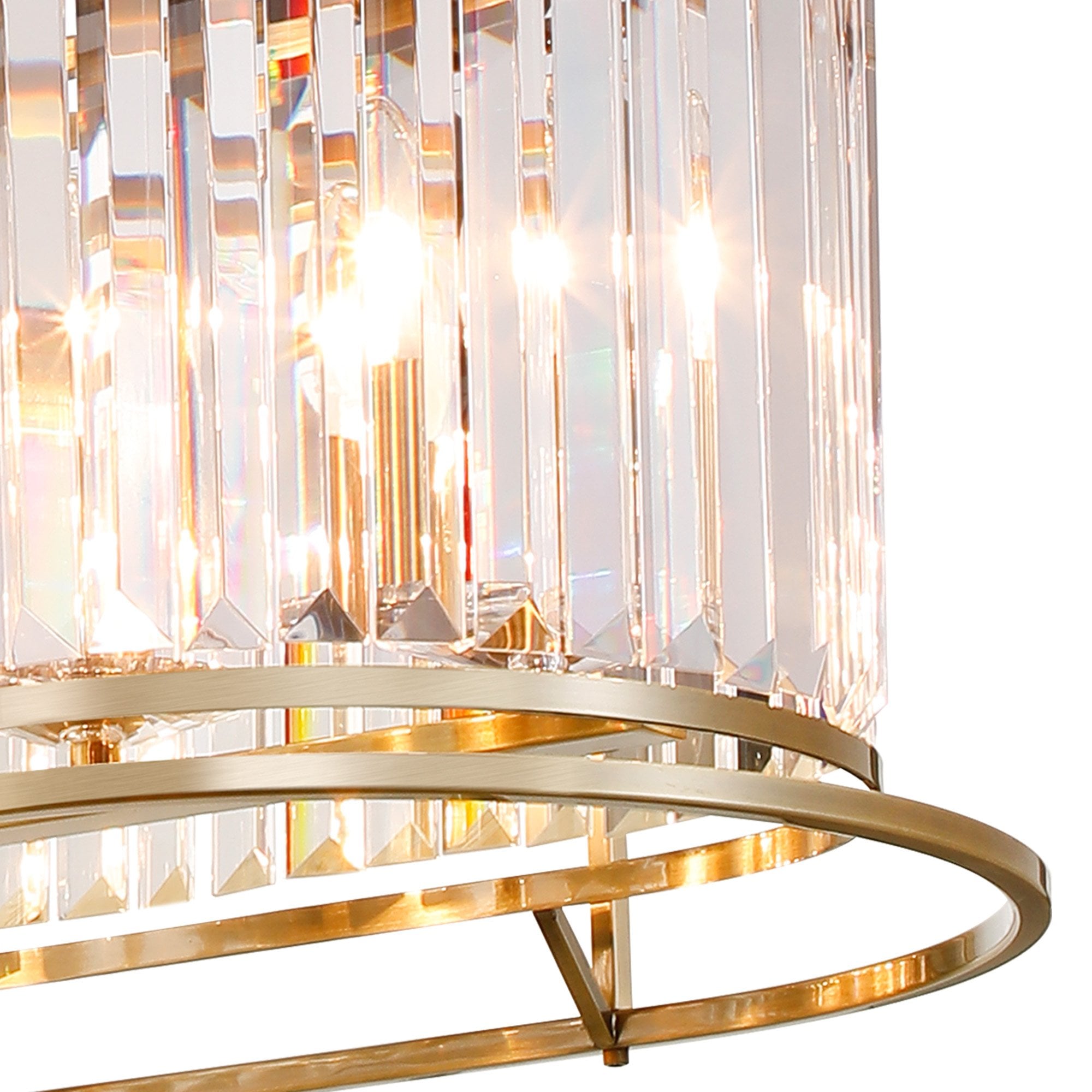 Fabula Oakhurst 7 Light Oval Pendant - Antique Brass & Clear Glass