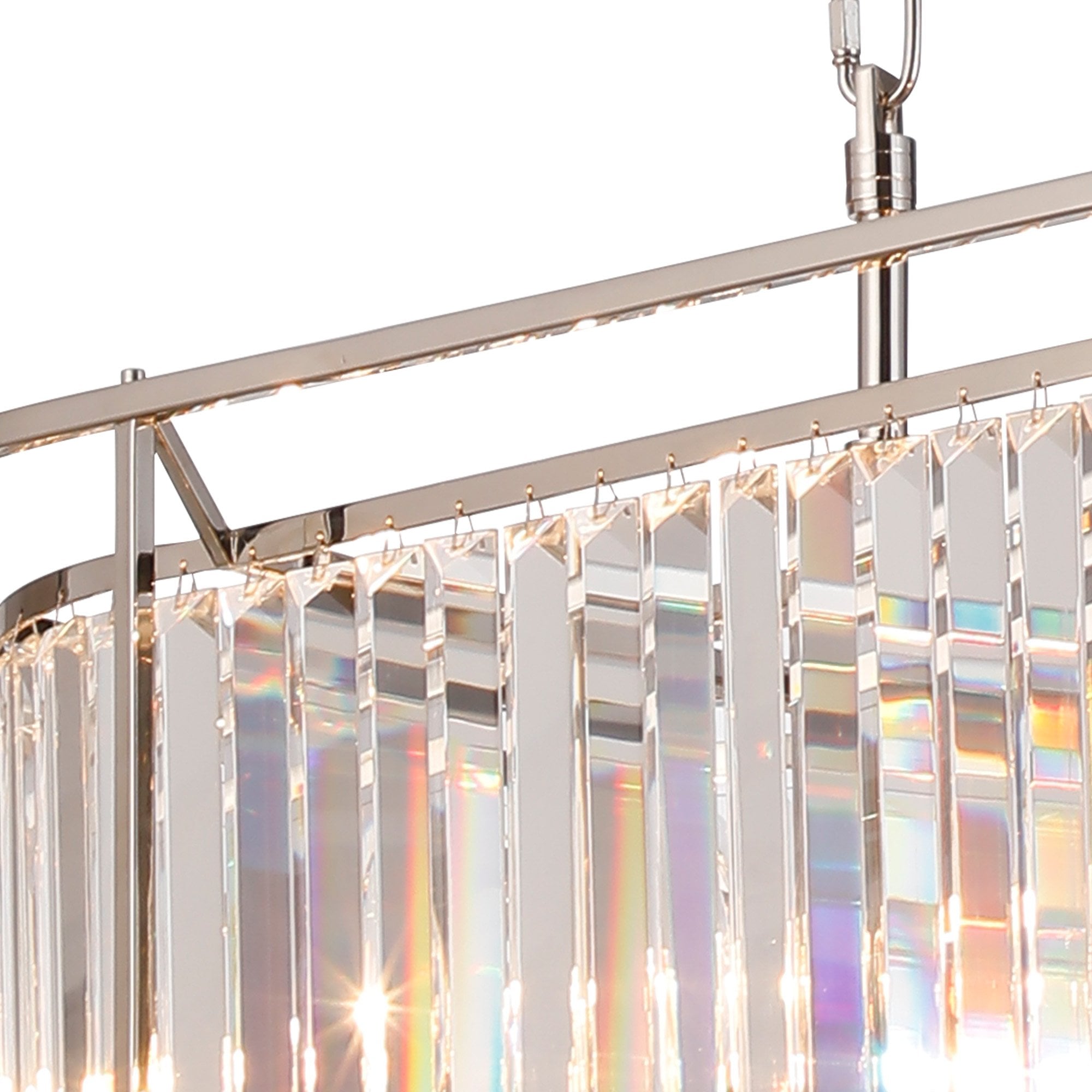 Fabula Oakhurst 7 Light Oval Pendant - Polished Nickel & Clear Glass
