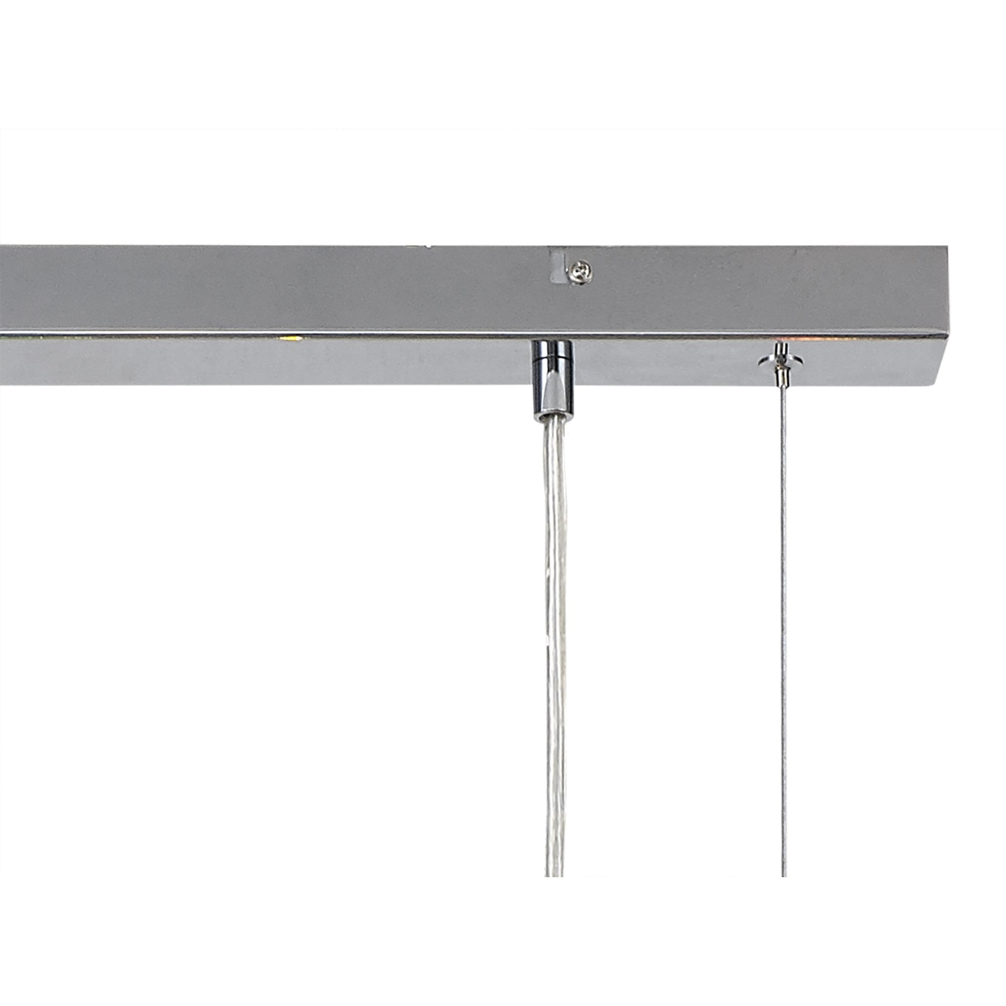 Fabula Roding 7 Light Linear Pendant - Polished Chrome & Iridescent Glass