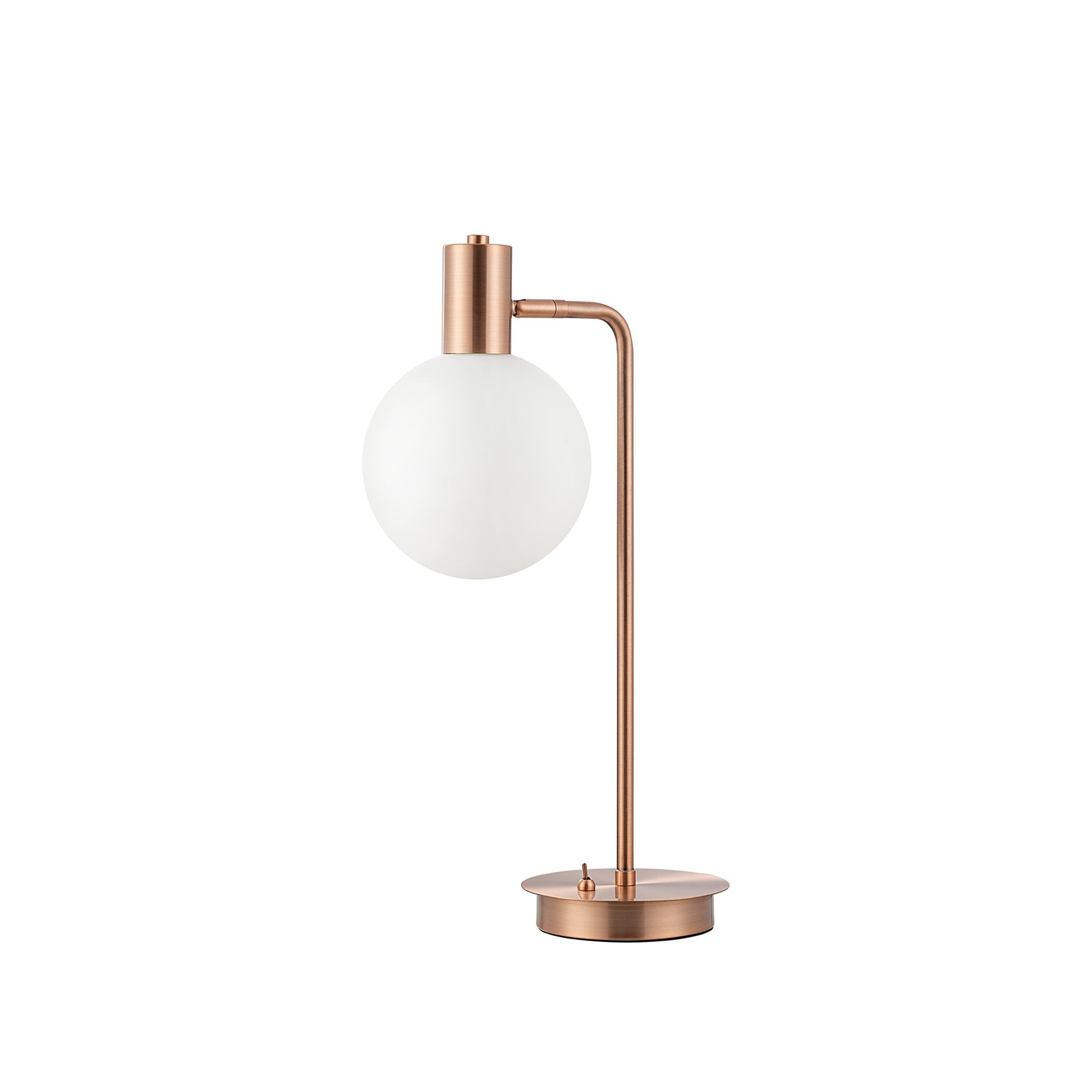 Fabula Roding Single Adjustable Table Lamp - Antique Copper & Opal Glass