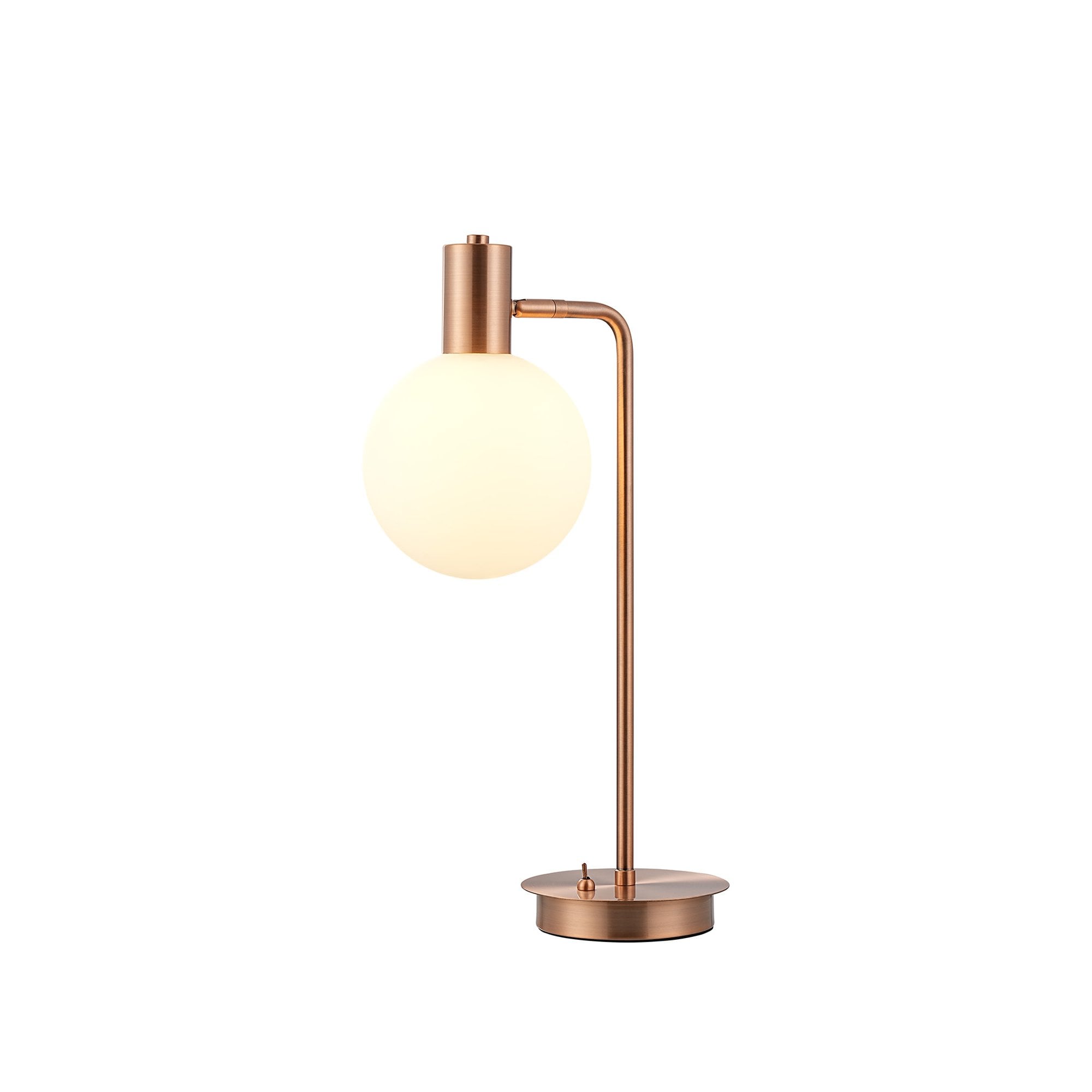 Fabula Roding Single Adjustable Table Lamp - Antique Copper & Opal Glass