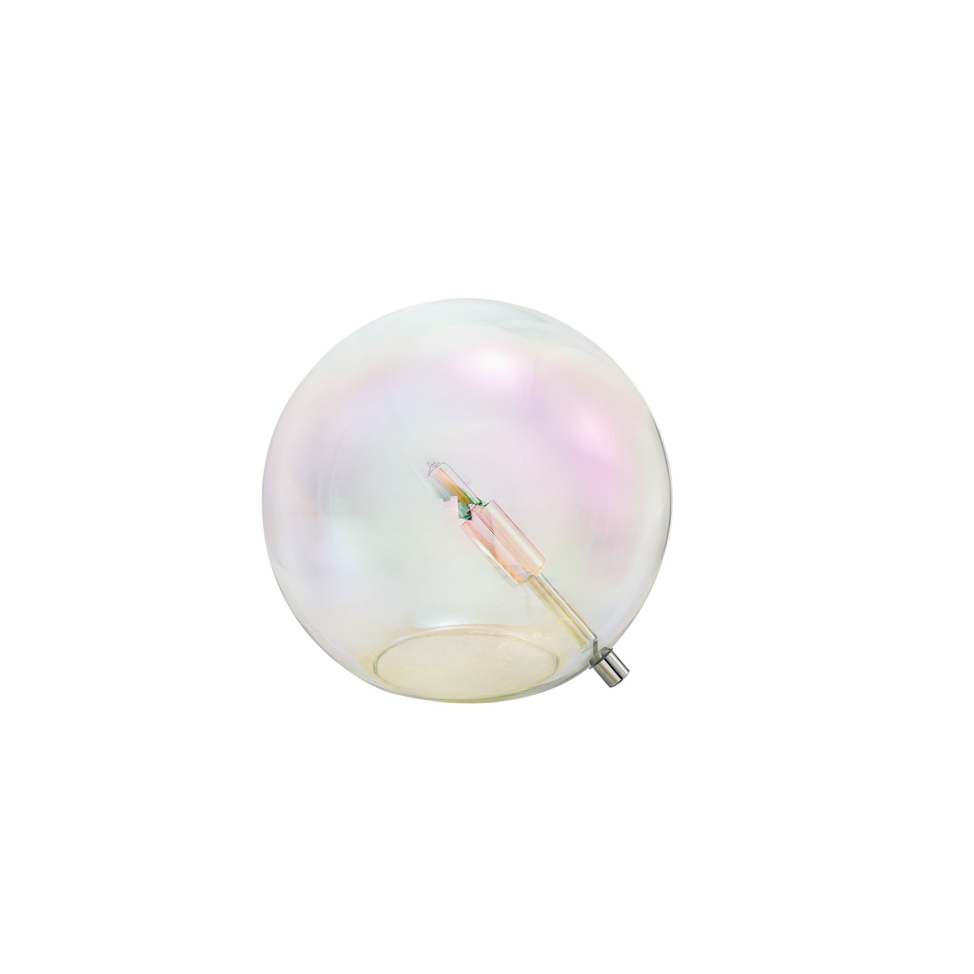 Fabula Roding Single Table Lamp - Polished Chrome & Iridescent Glass
