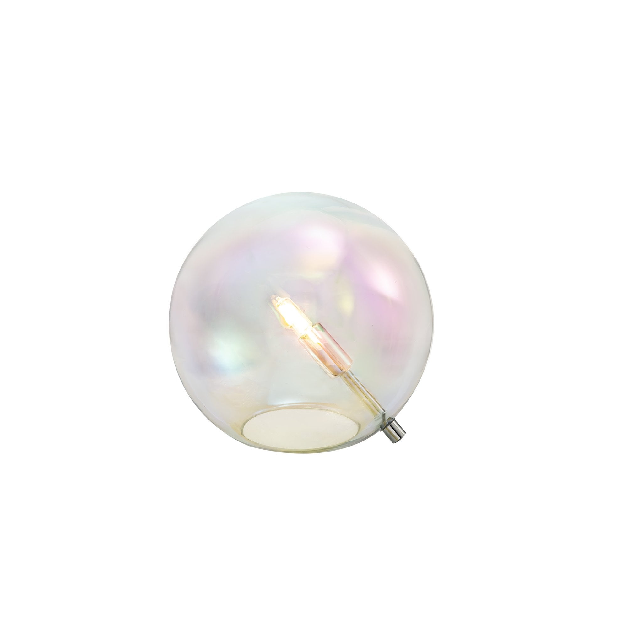Fabula Roding Single Table Lamp - Polished Chrome & Iridescent Glass