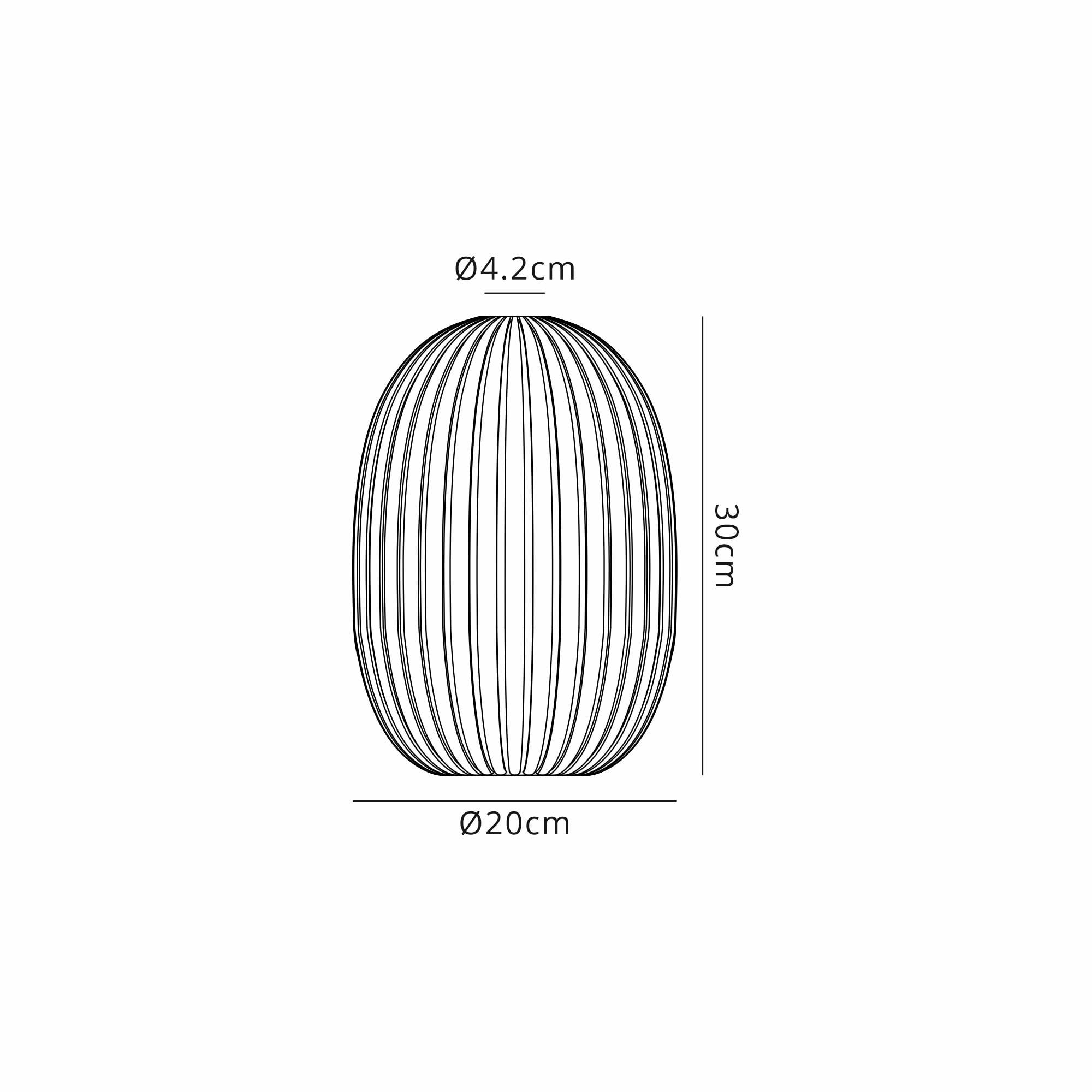 Fabula Springfield 20cm Almond Ribbed Shade - Champagne Glass - Shade Only
