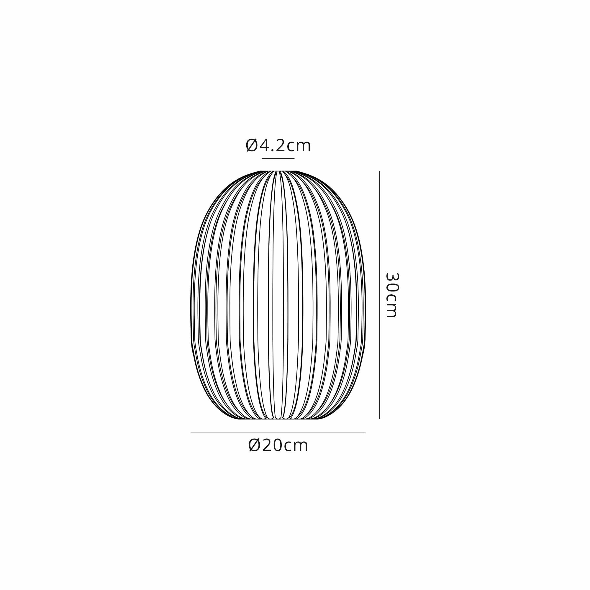 Fabula Springfield 20cm Almond Ribbed Shade - Petrol Blue Glass - Shade Only