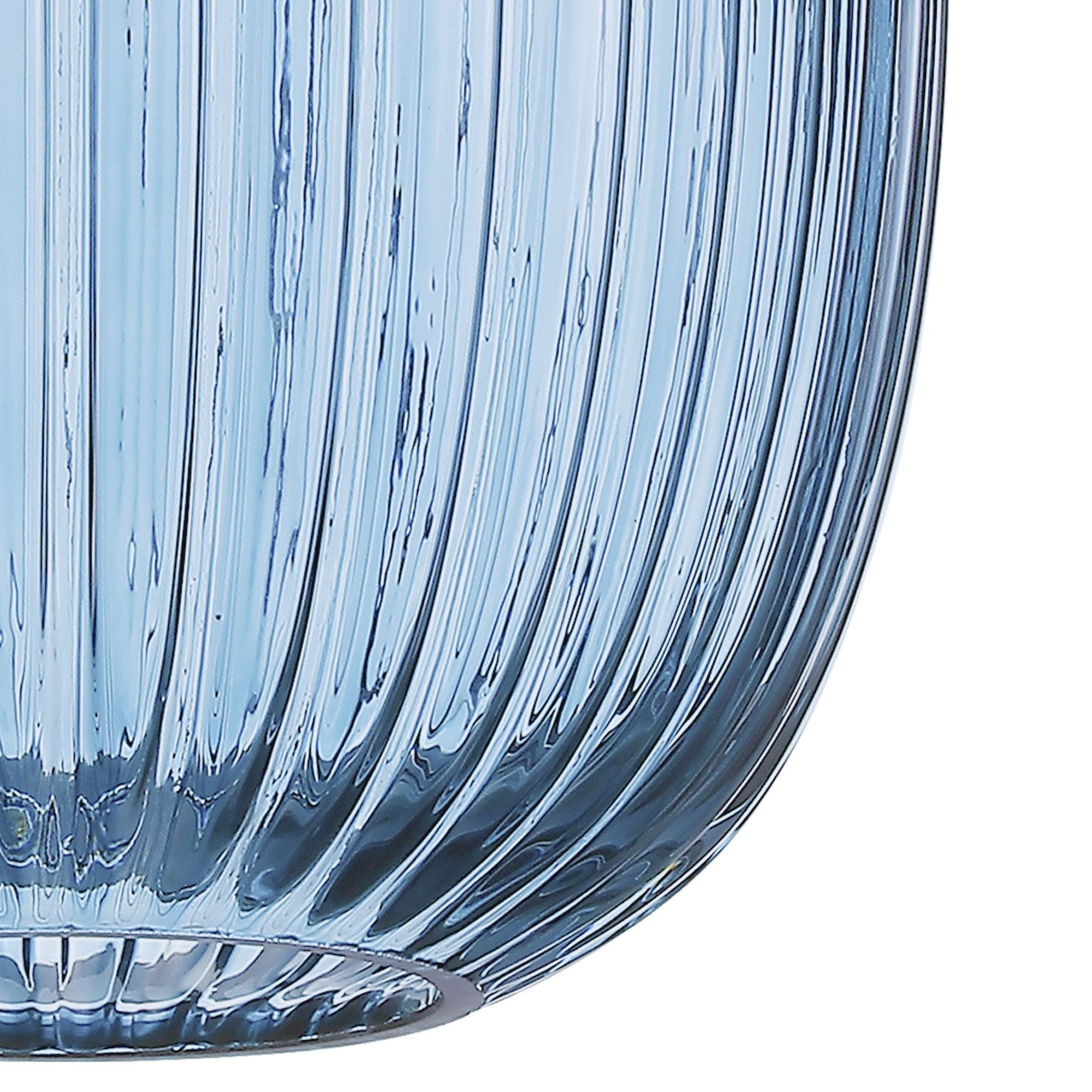 Fabula Springfield 20cm Almond Ribbed Shade - Petrol Blue Glass - Shade Only