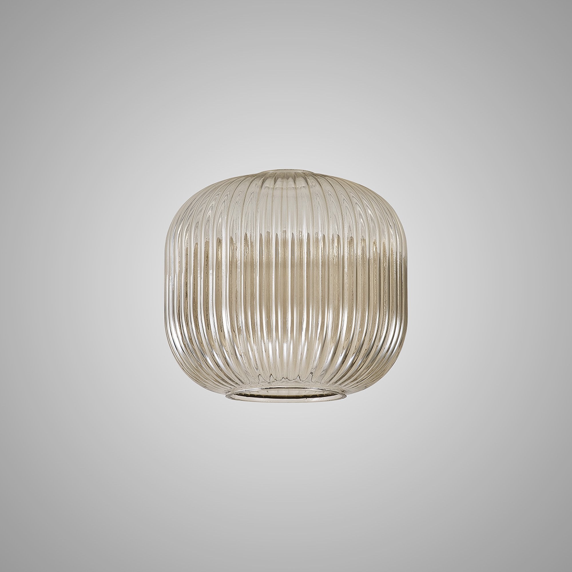 Fabula Springfield 20cm Pumpkin Shaped Ribbed Shade - Champagne Glass - Shade Only