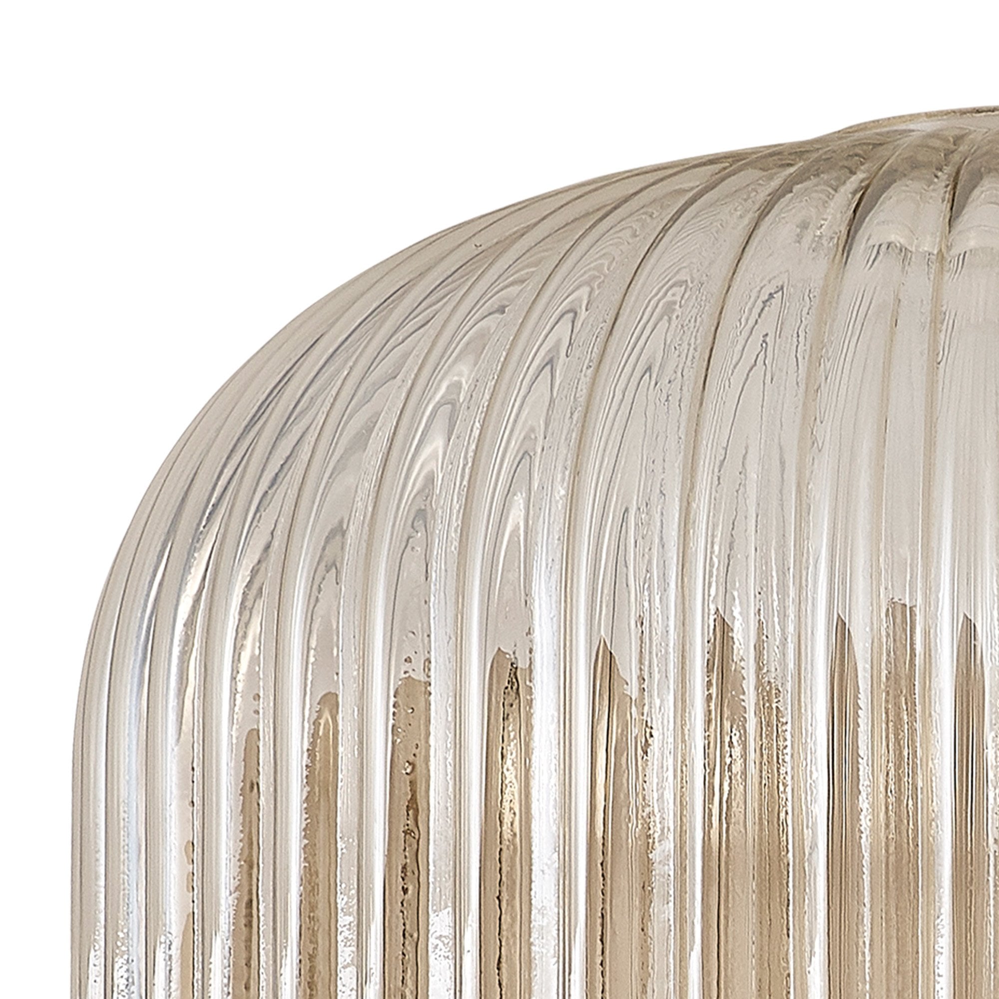 Fabula Springfield 20cm Pumpkin Shaped Ribbed Shade - Champagne Glass - Shade Only