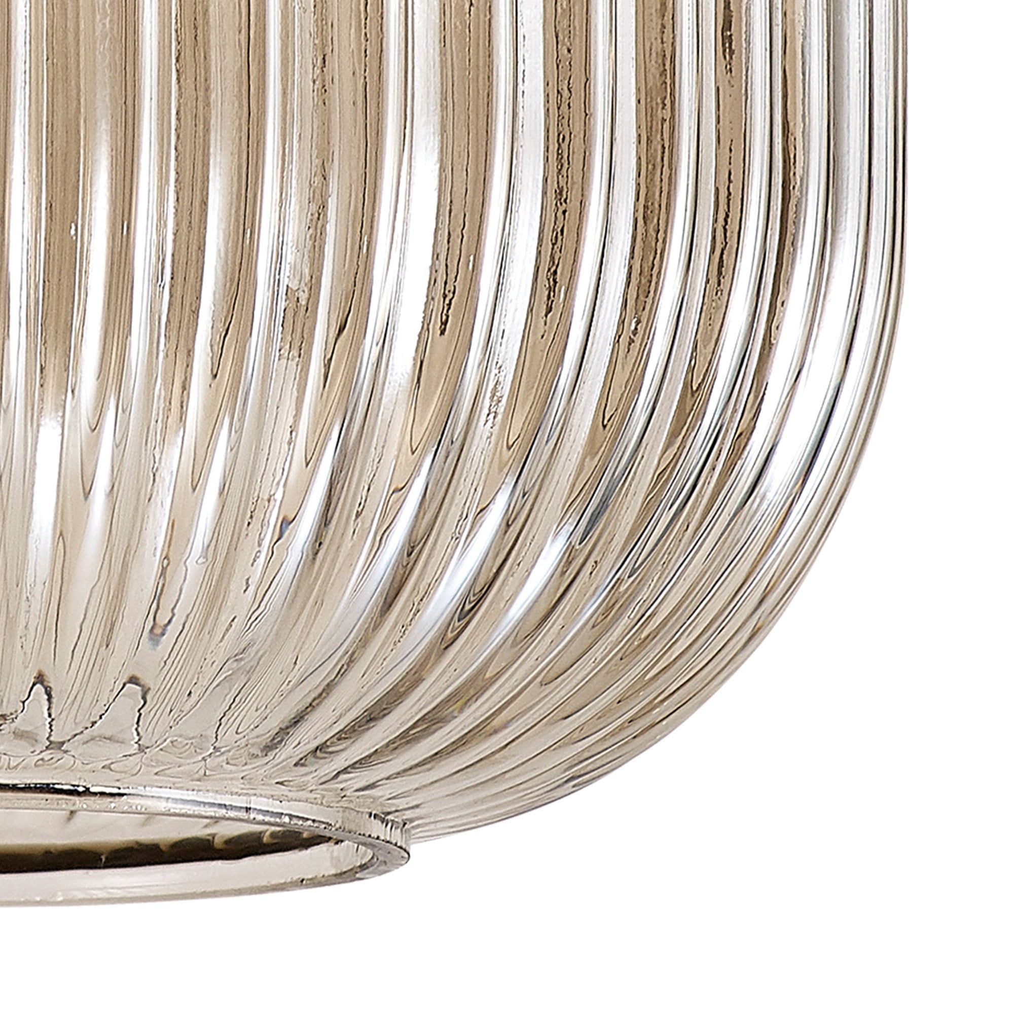 Fabula Springfield 20cm Pumpkin Shaped Ribbed Shade - Champagne Glass - Shade Only