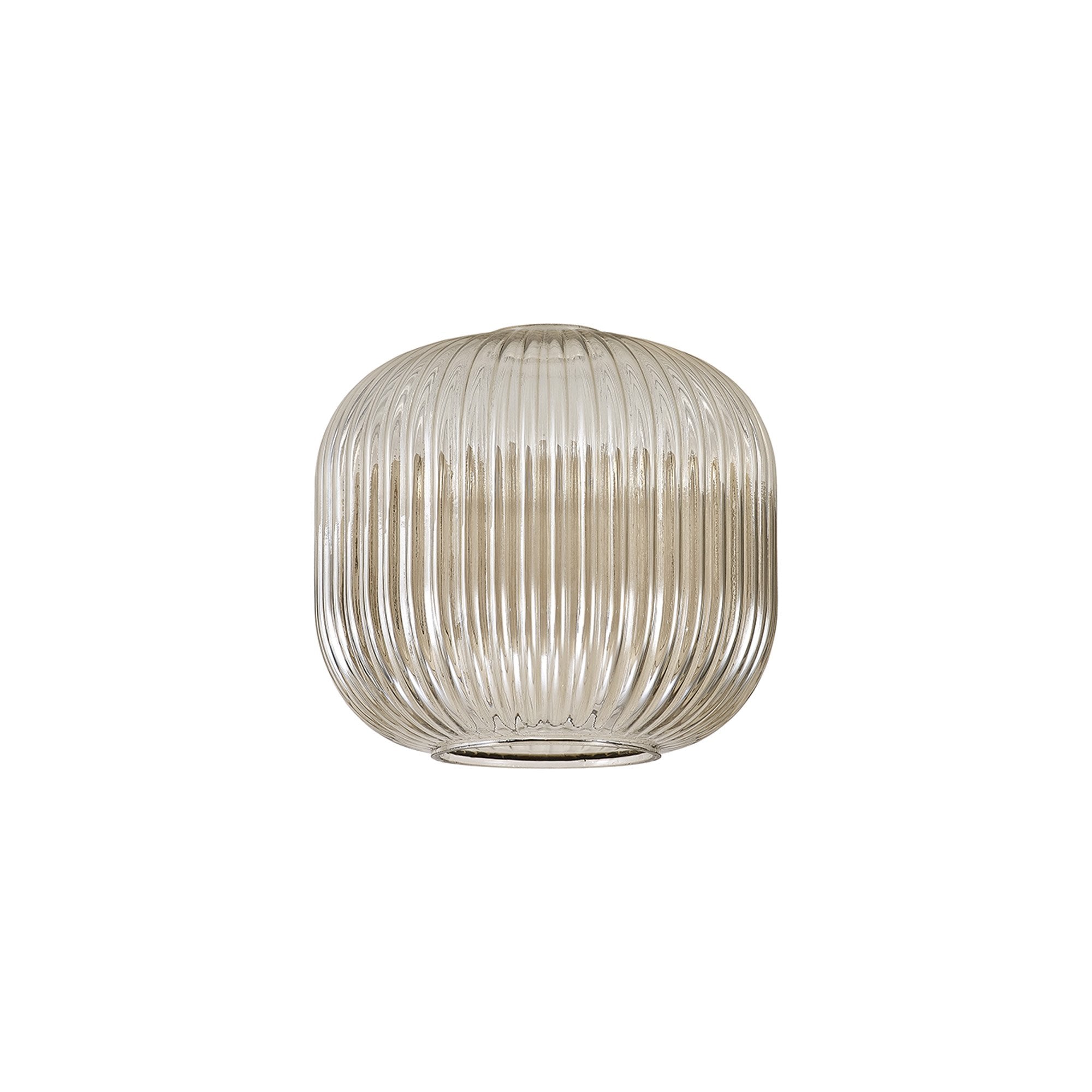 Fabula Springfield 20cm Pumpkin Shaped Ribbed Shade - Champagne Glass - Shade Only